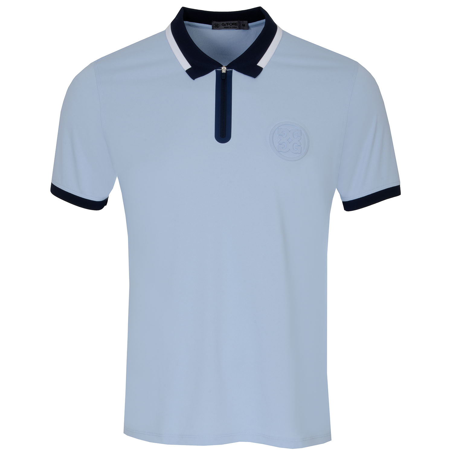 G/FORE Embossed Zip Neck Golf Polo Shirt