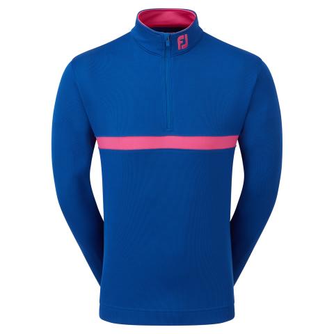 FootJoy Inset Stripe Chill-out Zip Neck Golf Sweater Deep Blue/Berry #81627