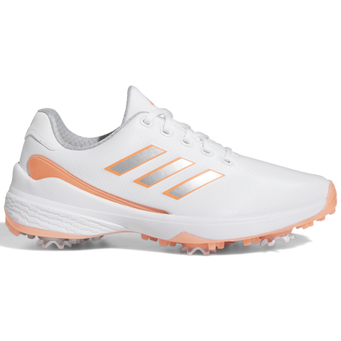adidas ZG23 Ladies Golf Shoes White/Silver Metallic/Coral Fusion
