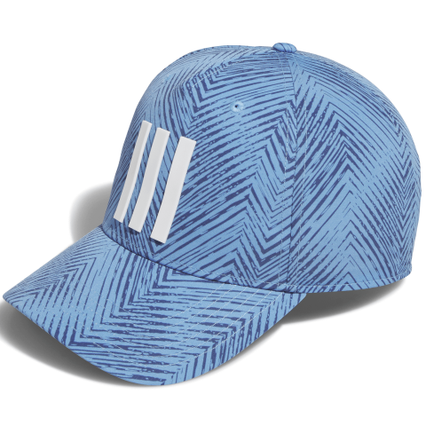 adidas Tour 3 Stripe Printed Baseball Cap Semi Blue Burst