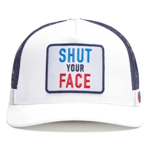 G/FORE Shut Your Face Cotton Twill Trucker Hat Snow