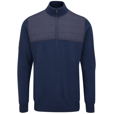 PING Randle Zip Neck Golf Sweater Oxford Blue