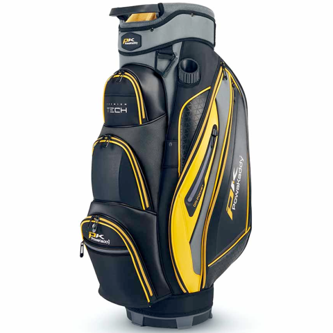 PowaKaddy Premium Tech Golf Cart Bag Gun Metal/Black/Yellow