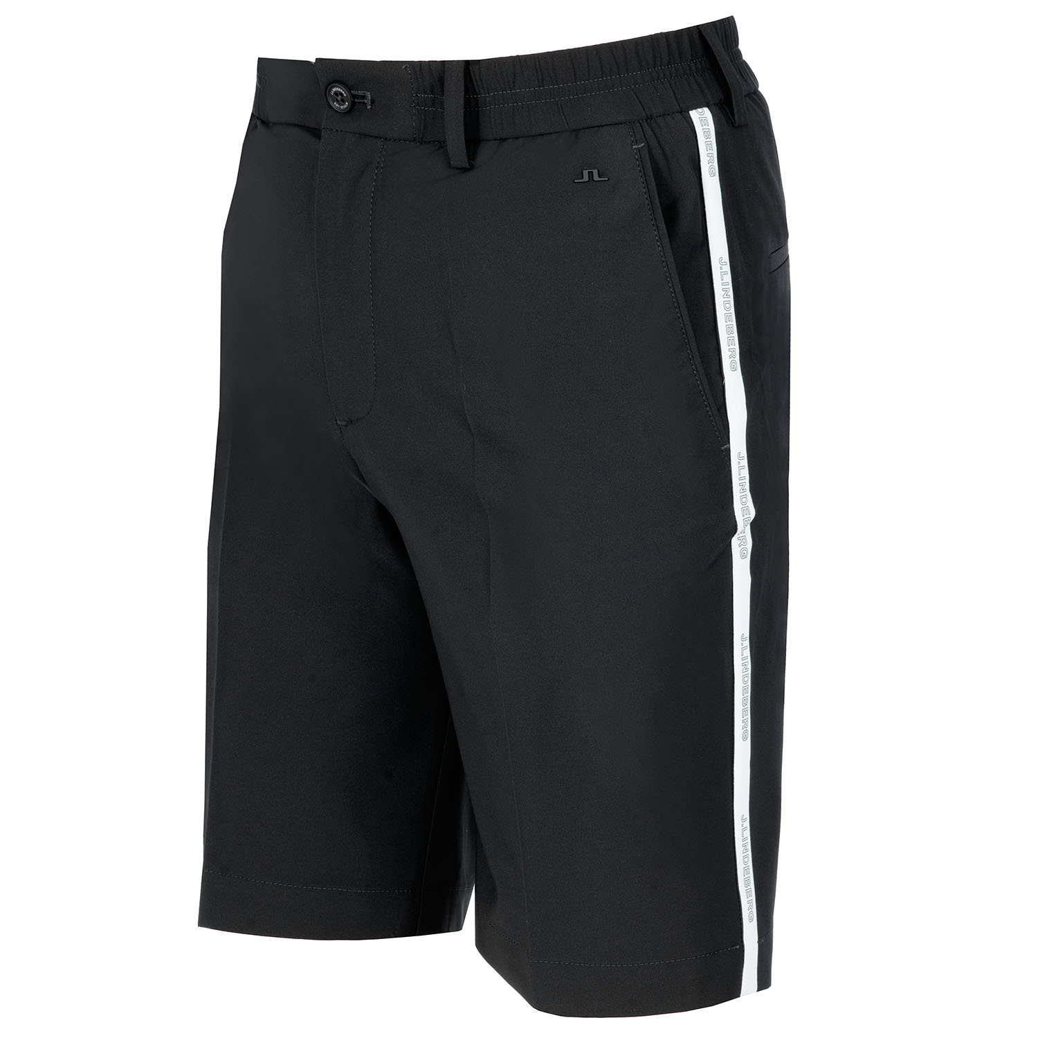 J Lindeberg Stuart Stripe Golf Shorts Black | Scottsdale Golf