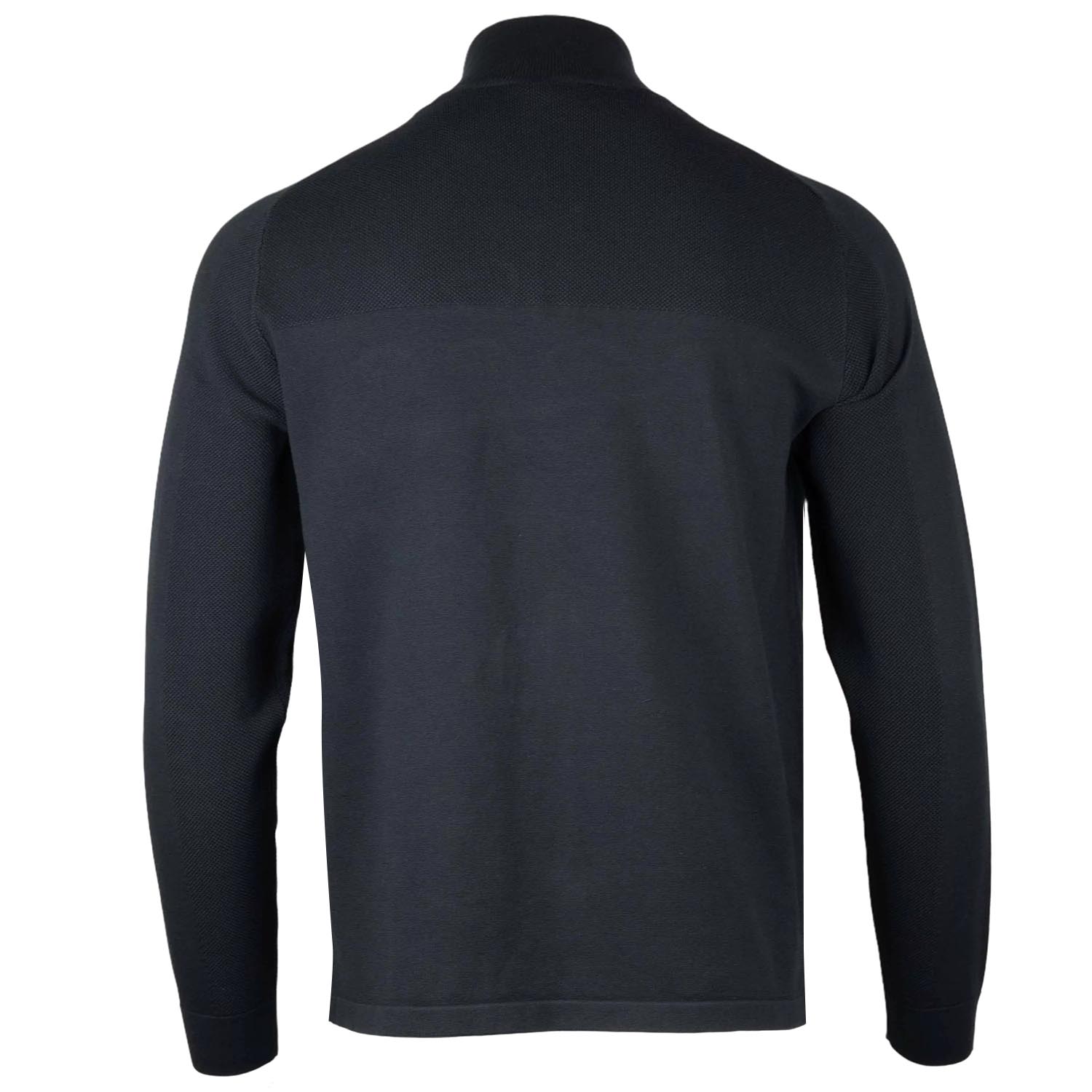 HUGO BOSS Zine Zip Neck Sweater Black | Scottsdale Golf