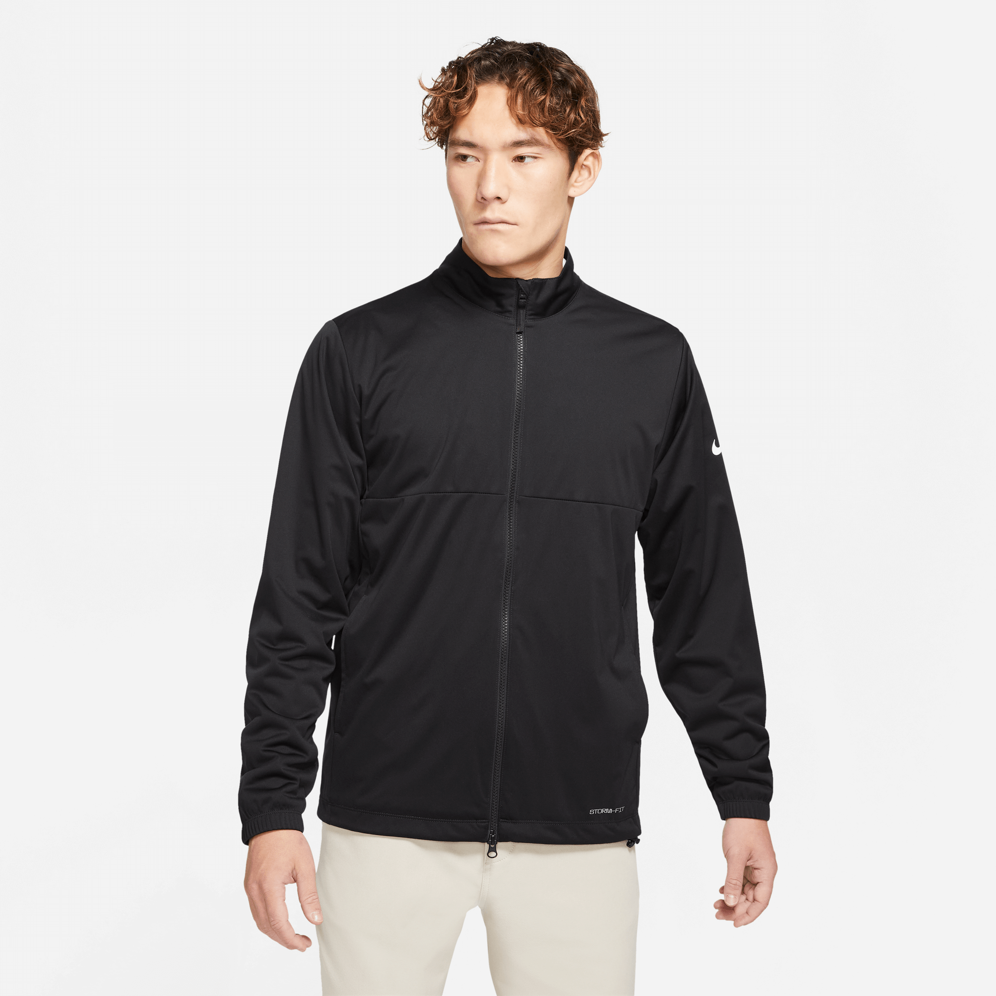 Nike Storm-FIT Victory Windproof Golf Jacket Black/White | Scottsdale Golf