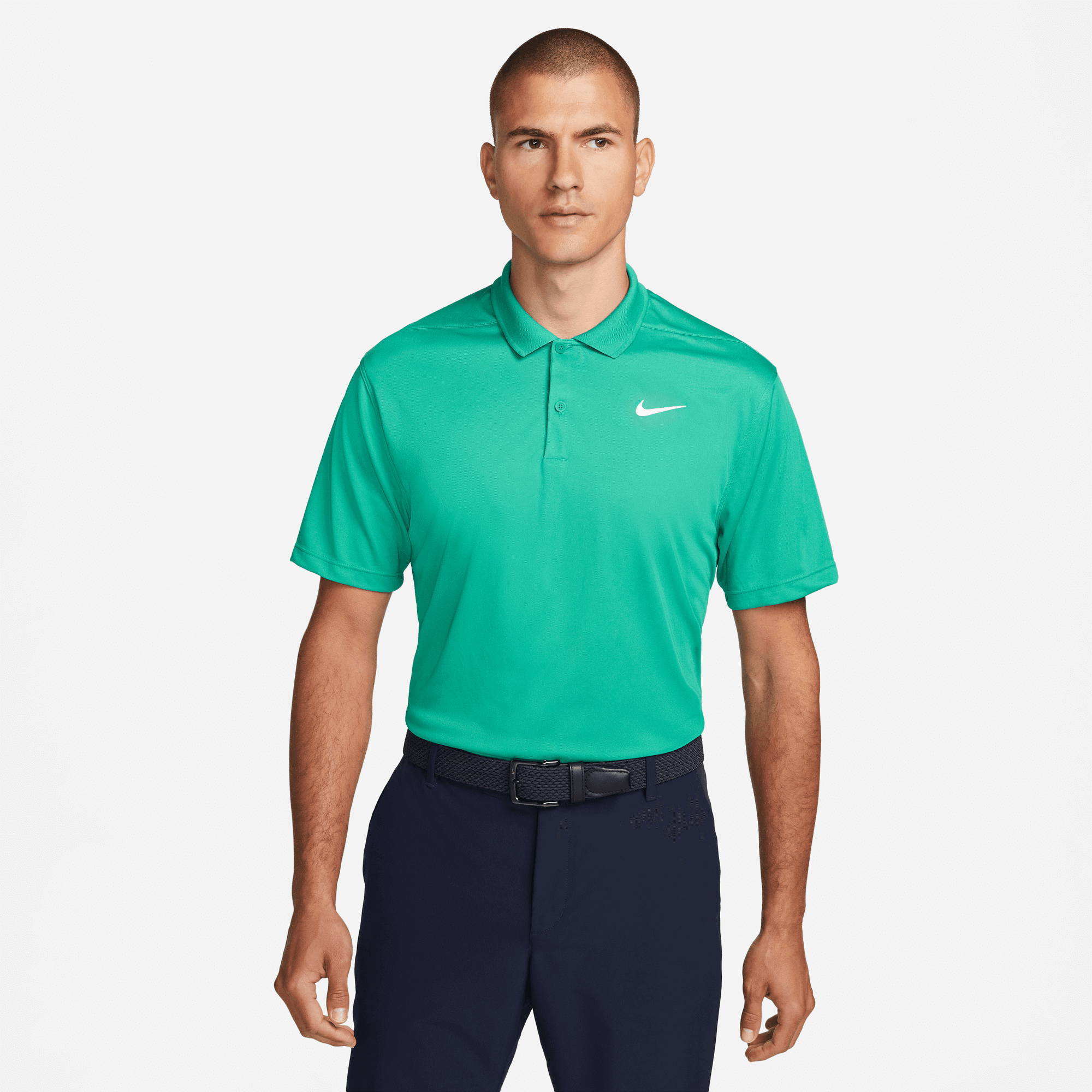 Nike Dri-FIT Victory Solid Golf Polo Shirt Neptune Green/White ...