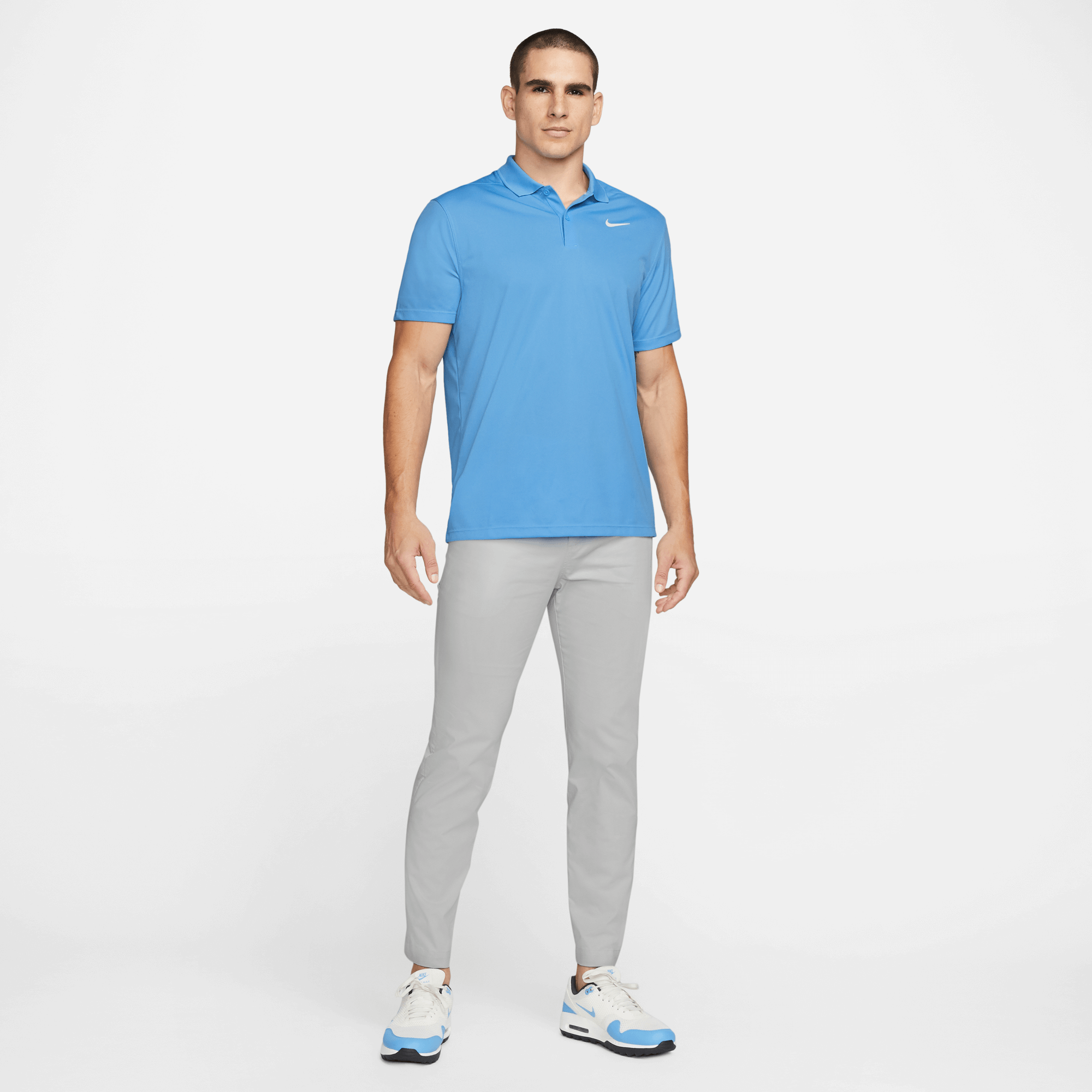 Nike Dri-FIT Victory Solid Golf Polo Shirt University Blue/White ...