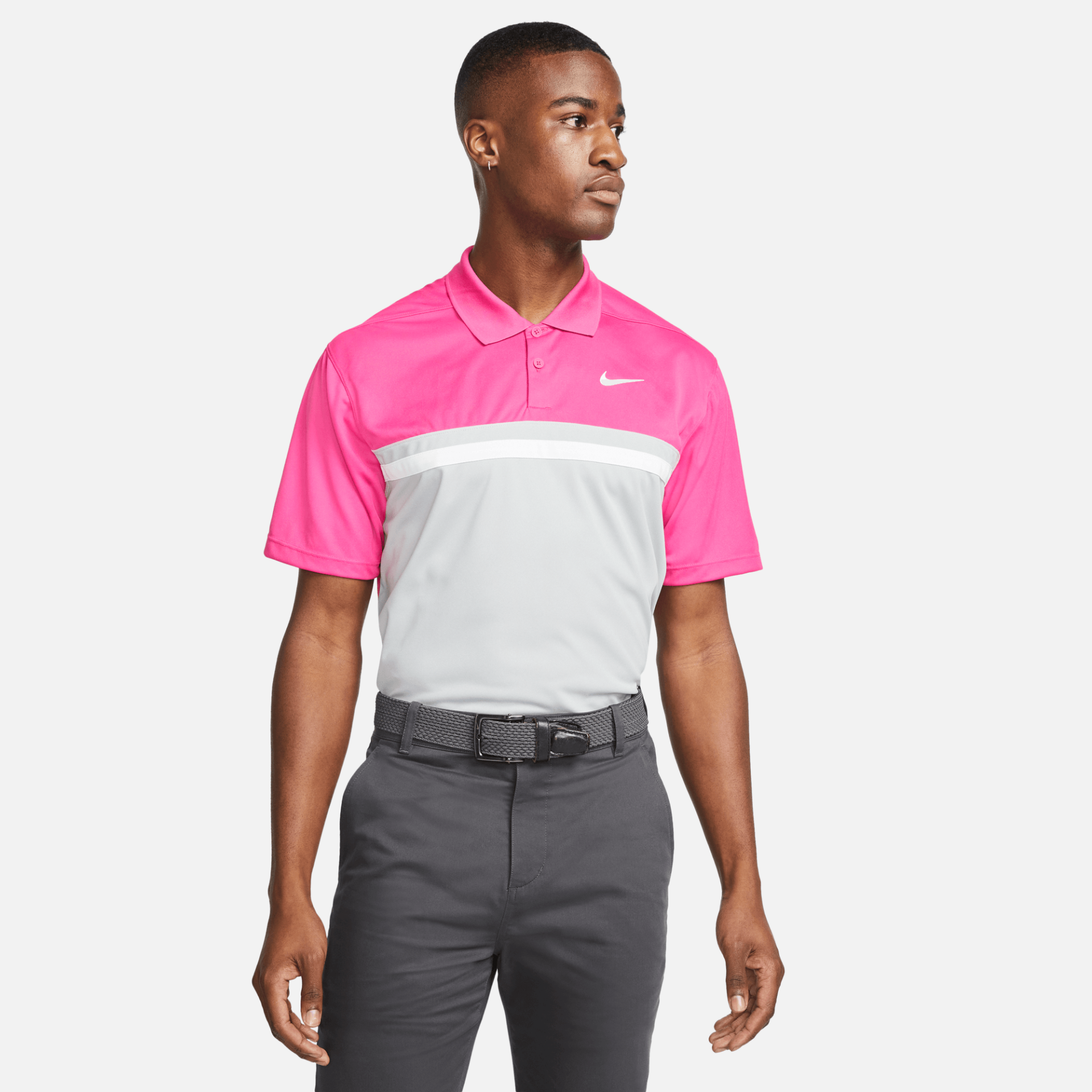 Nike Dri-FIT Victory Solid Golf Polo Shirt Active Pink/Light Smoke Grey ...