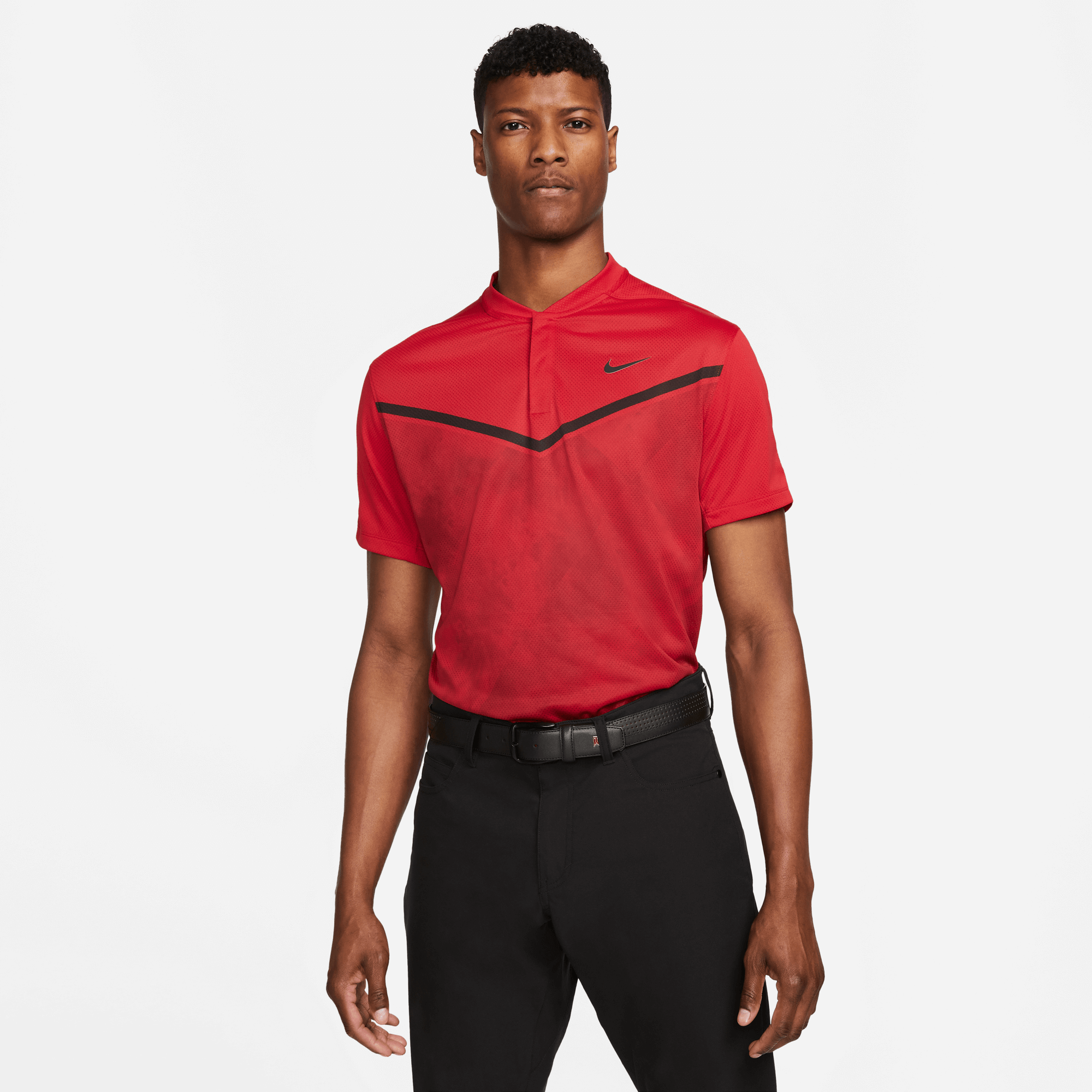 Nike Dri-FIT ADV Tiger Woods Printed Golf Polo Shirt Gym Red/Black ...