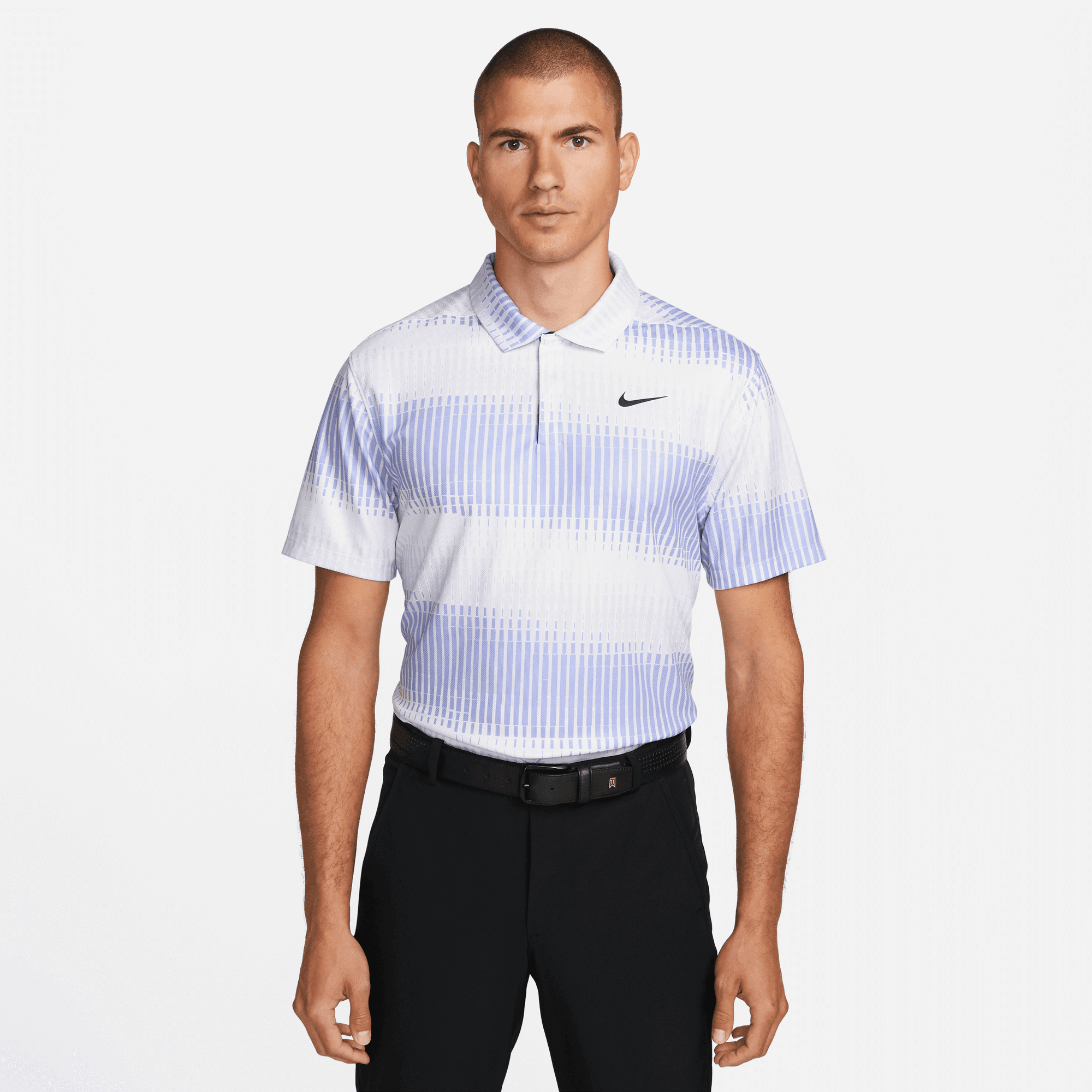 Nike Dri-FIT ADV Tiger Woods Golf Polo Shirt Iris Whisper/Black/Black ...