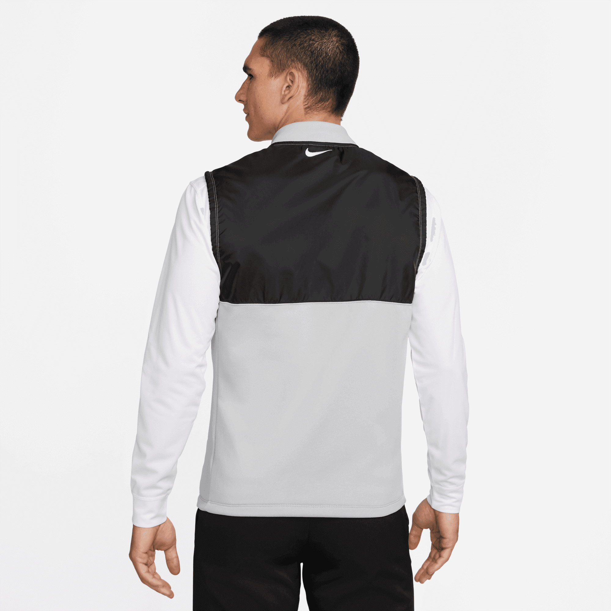 Nike Therma-Fit Victory Zip Neck Golf Vest Light Smoke Grey/Black/White ...