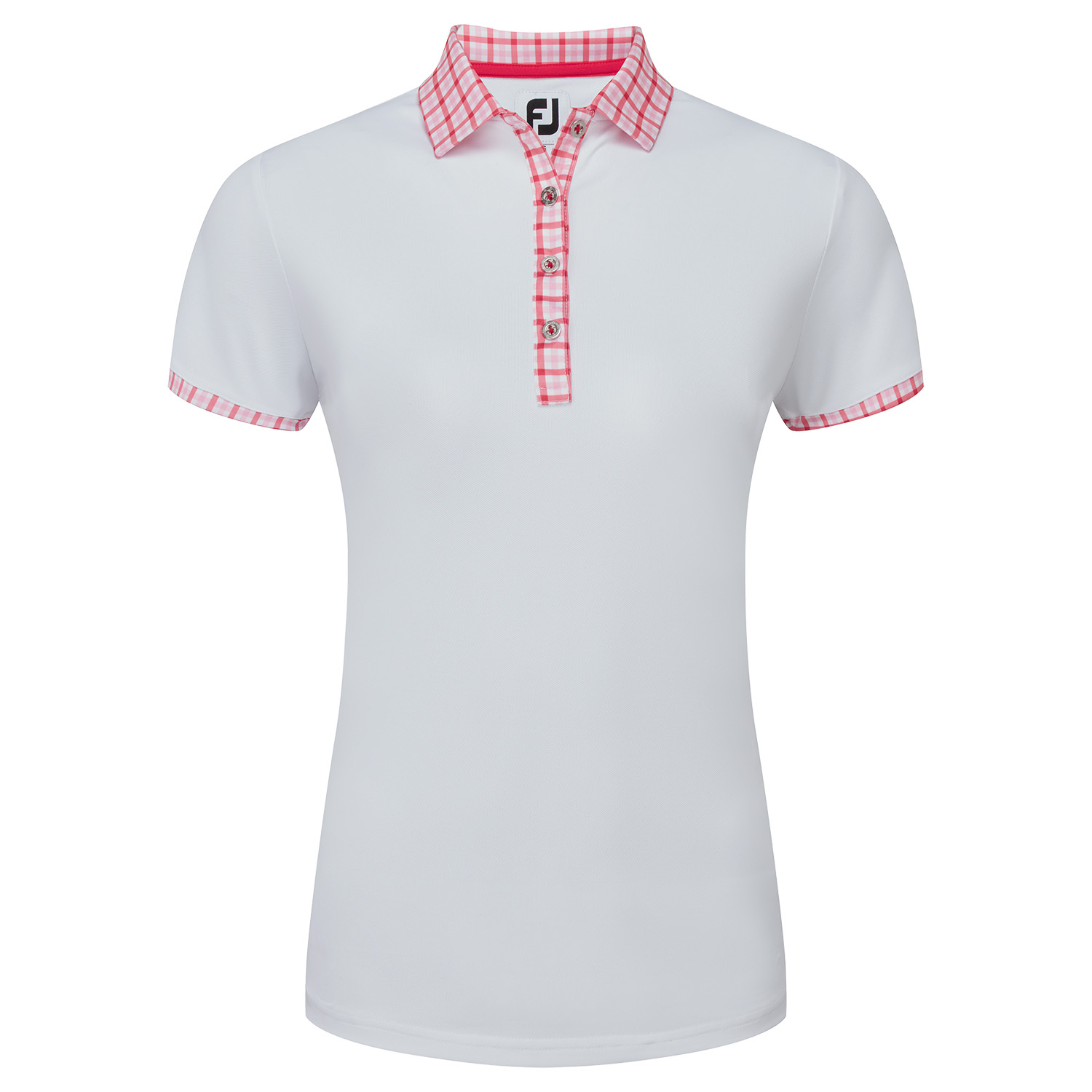 Image of FootJoy Gingham Trim Ladies Golf Polo Shirt