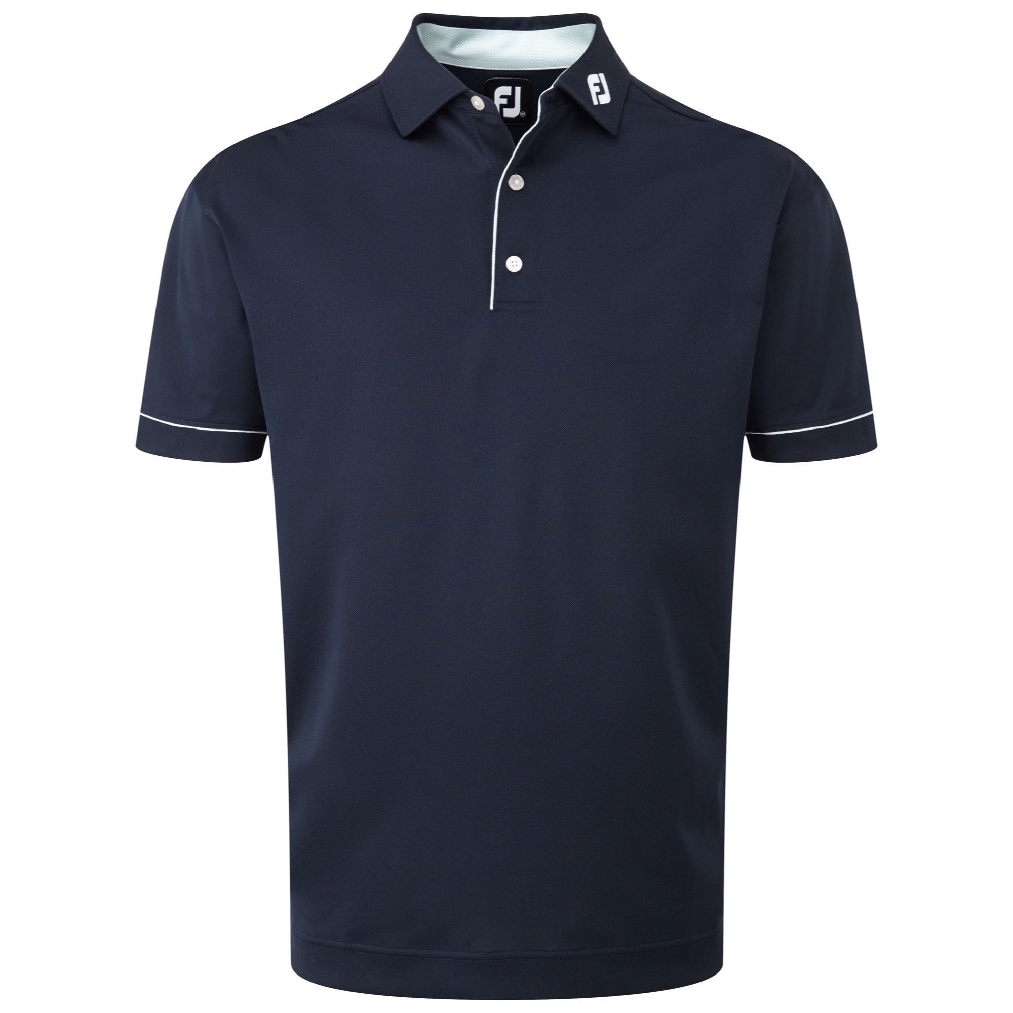 FootJoy Stretch Pique Print Polo Shirt Navy/White/Green | Scottsdale Golf