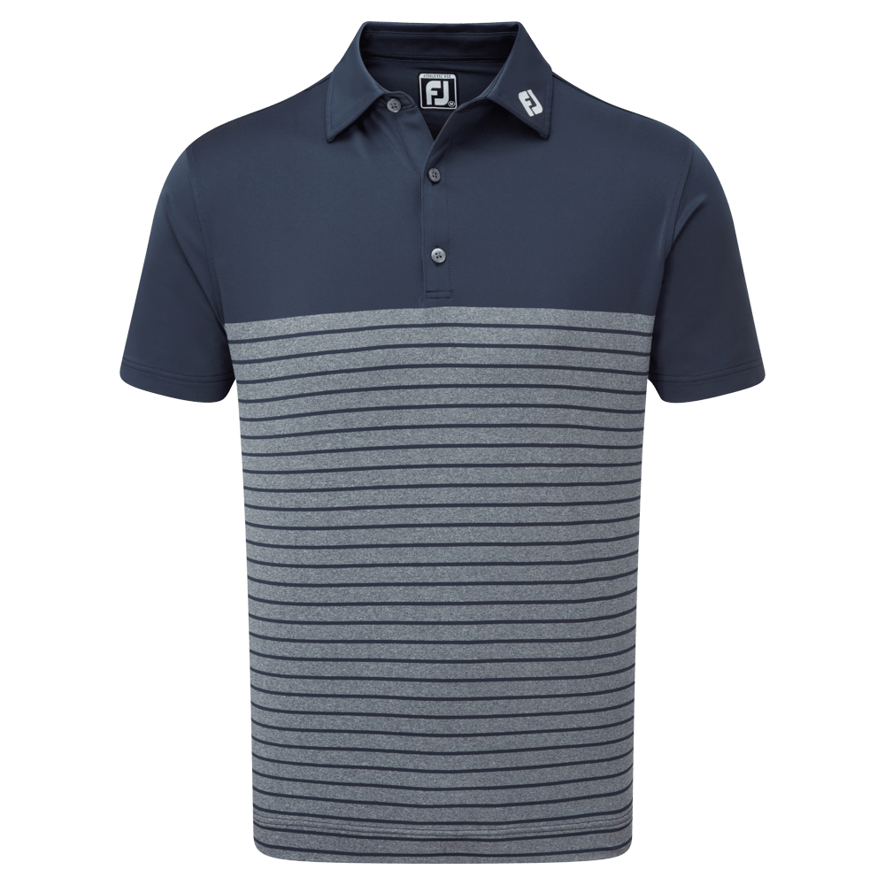 FootJoy Engineered Heather Striped Lisle Golf Polo Shirt