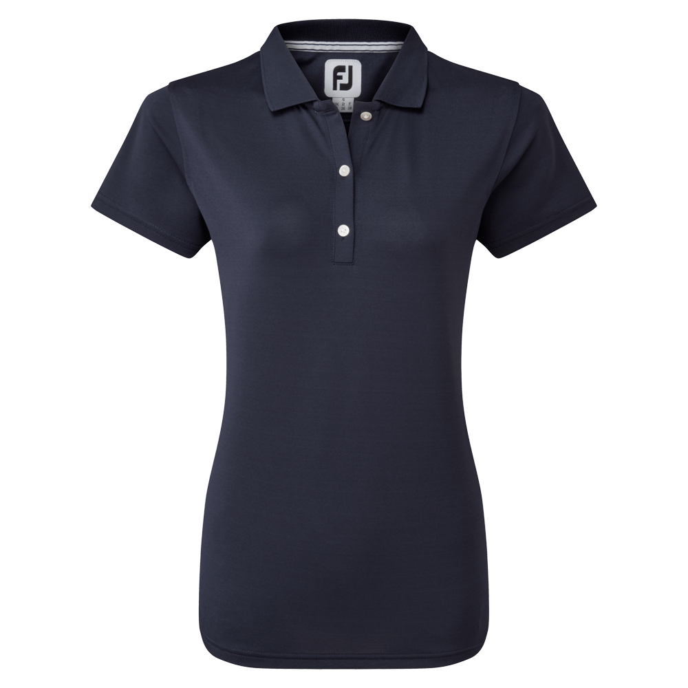 FootJoy Ladies Stretch Pique Solid Golf Polo Shirt Navy 88494 ...