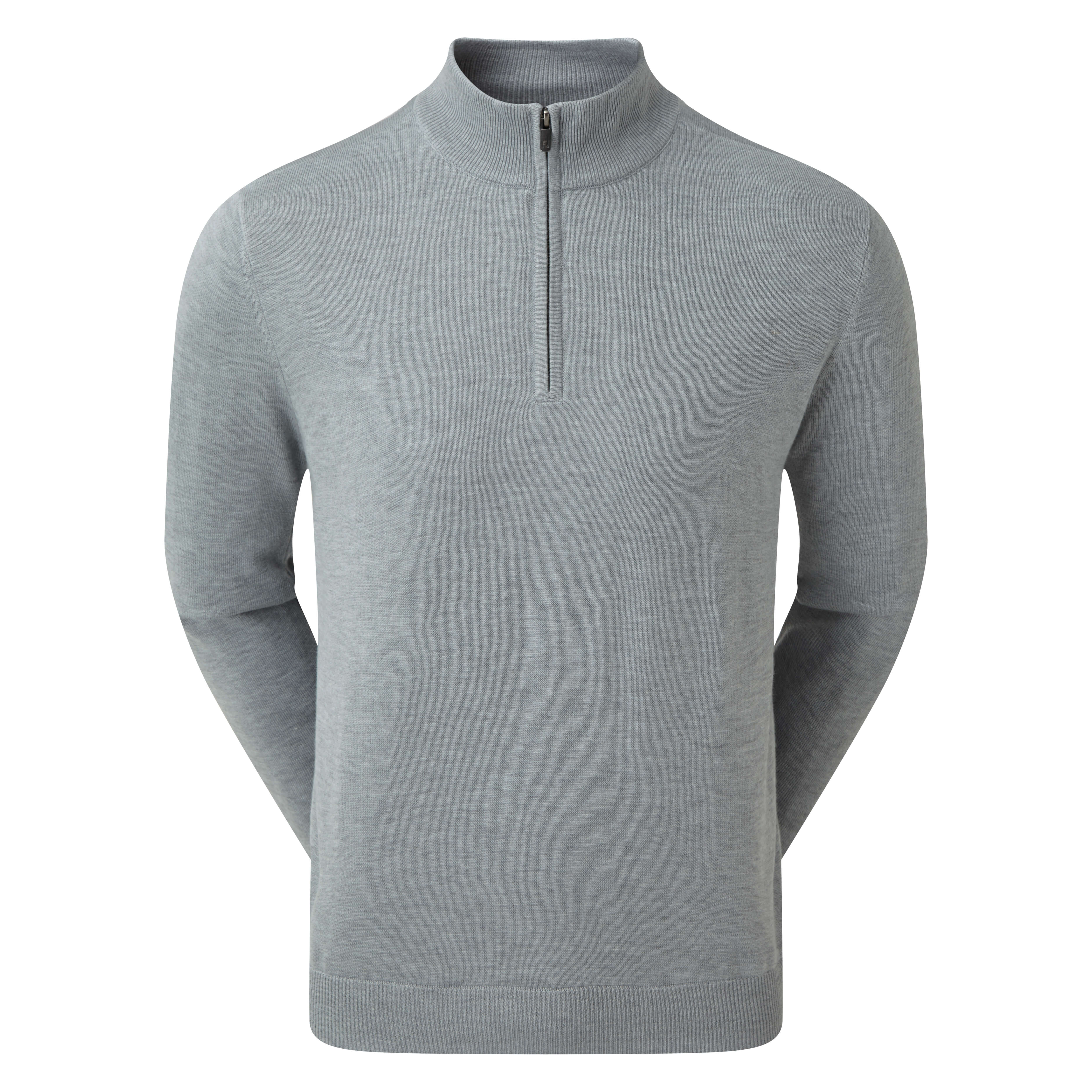 FootJoy Wool Blend Zip Neck Lined Golf Sweater Heather Grey 90211 ...