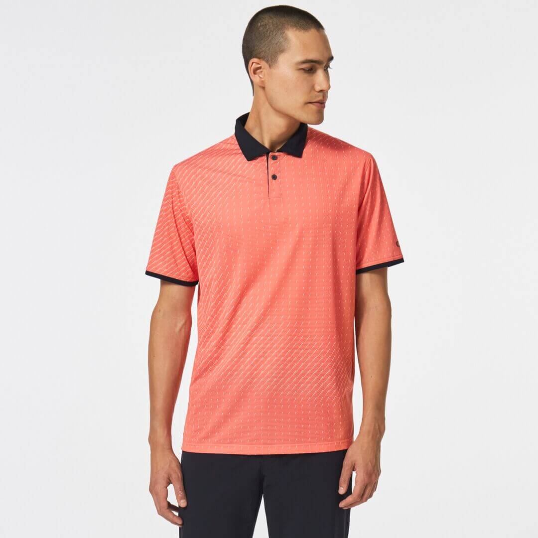 Oakley Contender Ellipse Print Polo Shirt Sunset | Scottsdale Golf
