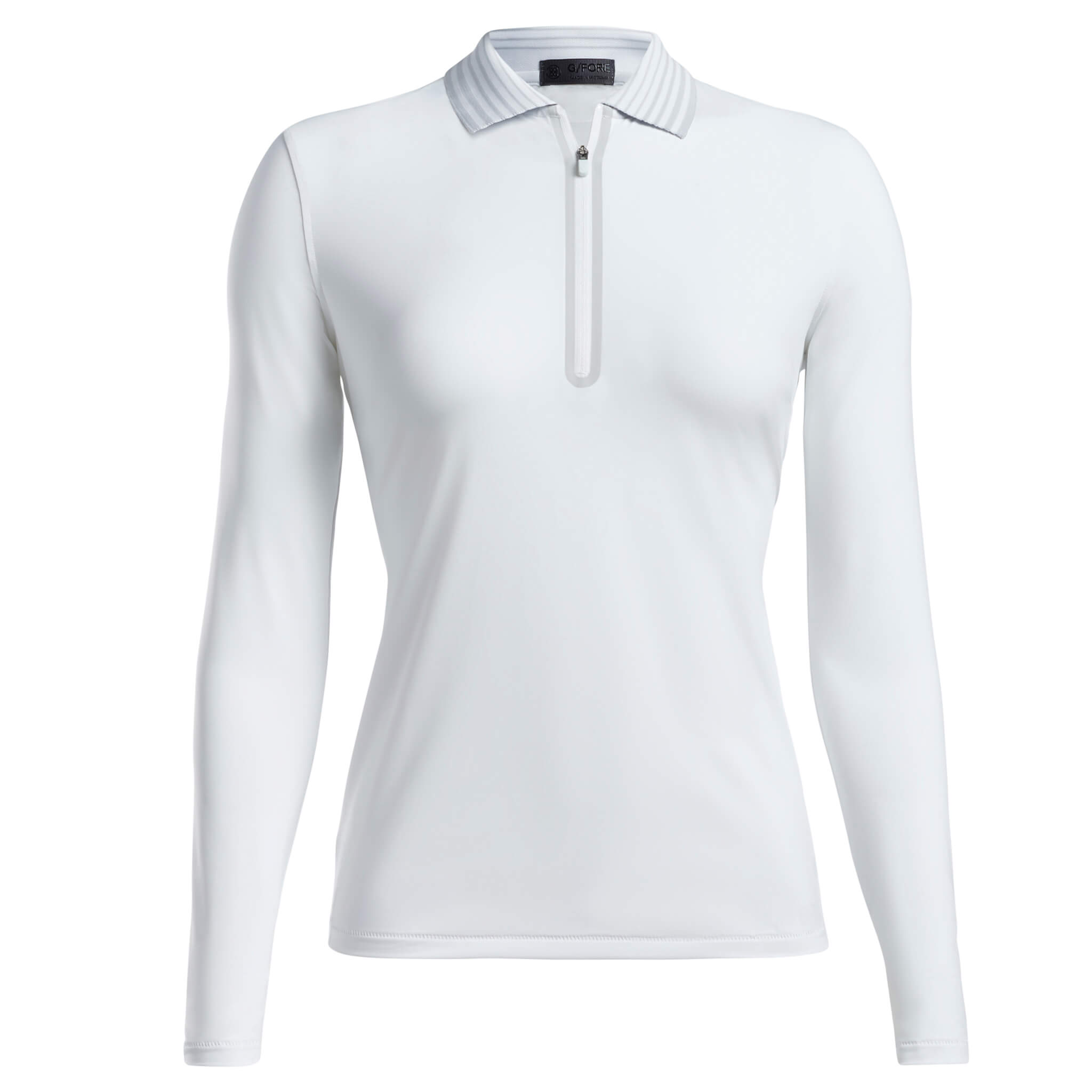 G/FORE Featherweight Zip Long Sleeve Ladies Golf Polo Shirt Snow ...