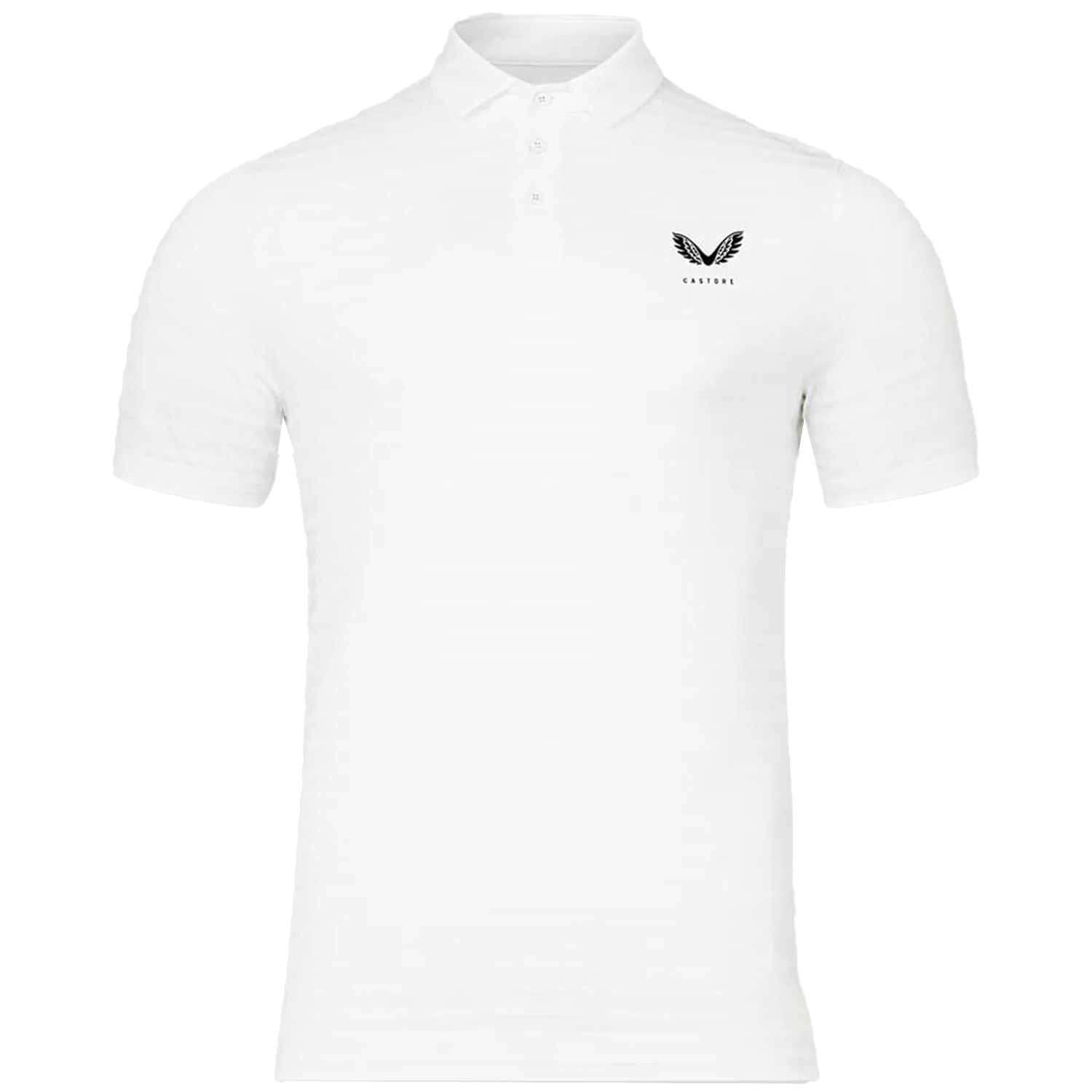 Castore Textured Pique Stripe Polo Shirt – White