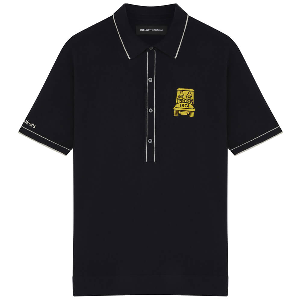 Lyle & Scott x Golfickers Knitted Polo Shirt Dark Navy | Scottsdale Golf