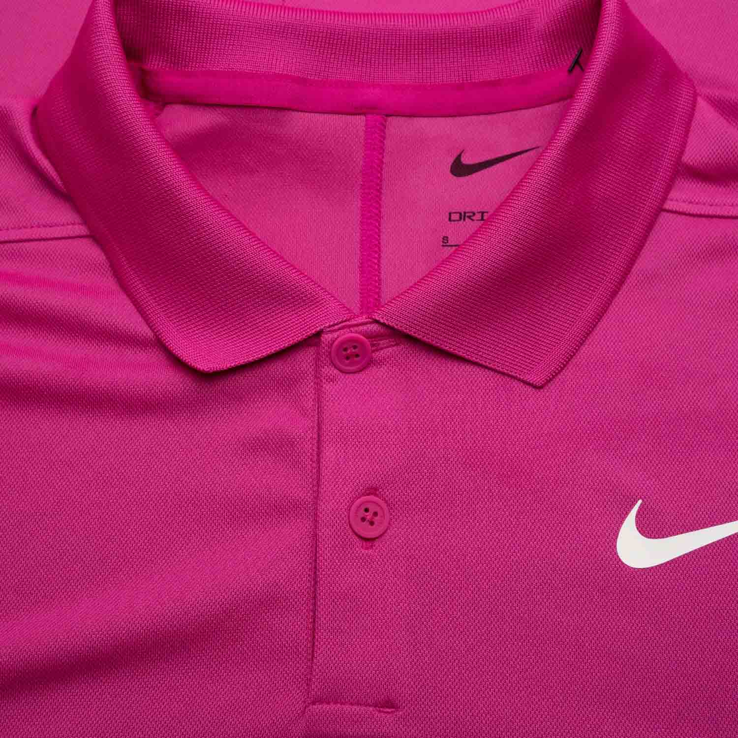 Nike Dri-FIT Victory Solid Golf Polo Shirt Active Pink/Light Smoke Grey ...