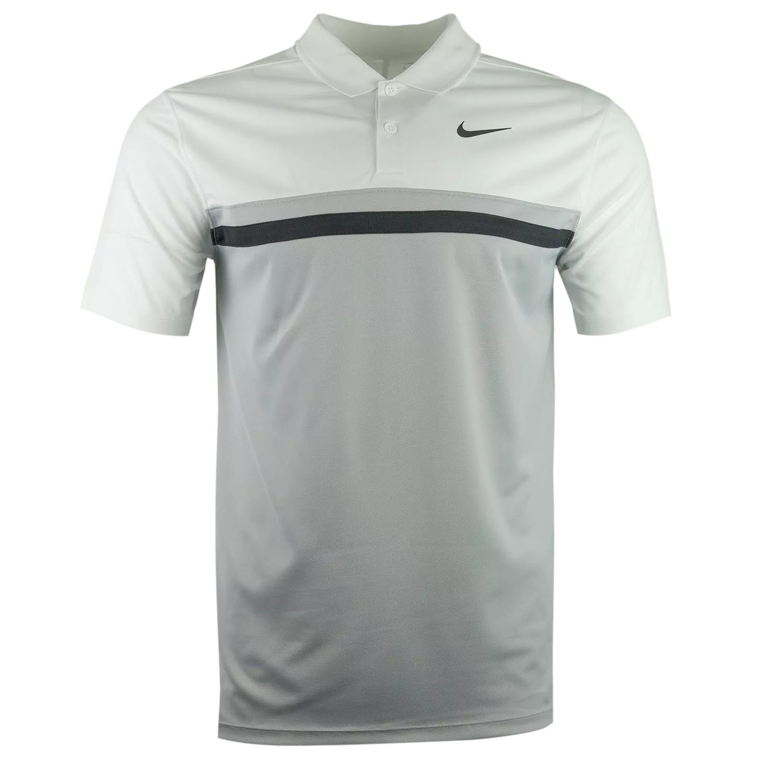 Nike Dri-FIT Victory Solid Golf Polo Shirt White/Light Smoke Grey/Black ...