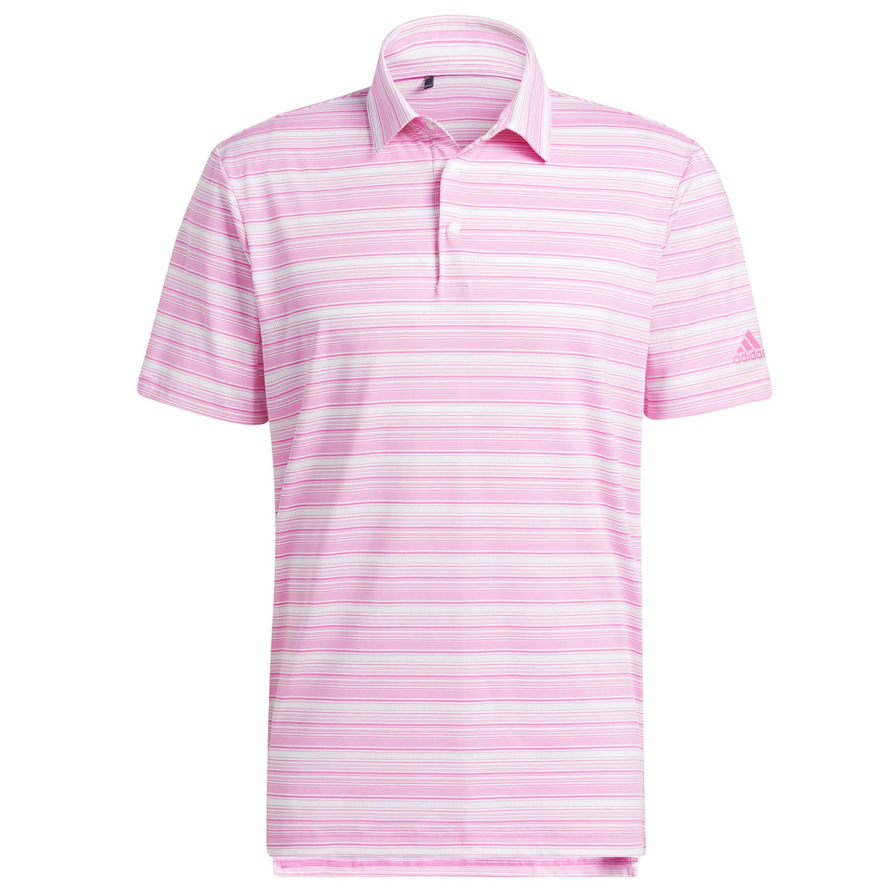 adidas Heather Snap Golf Polo Shirt Screaming Pink/White | Scottsdale Golf