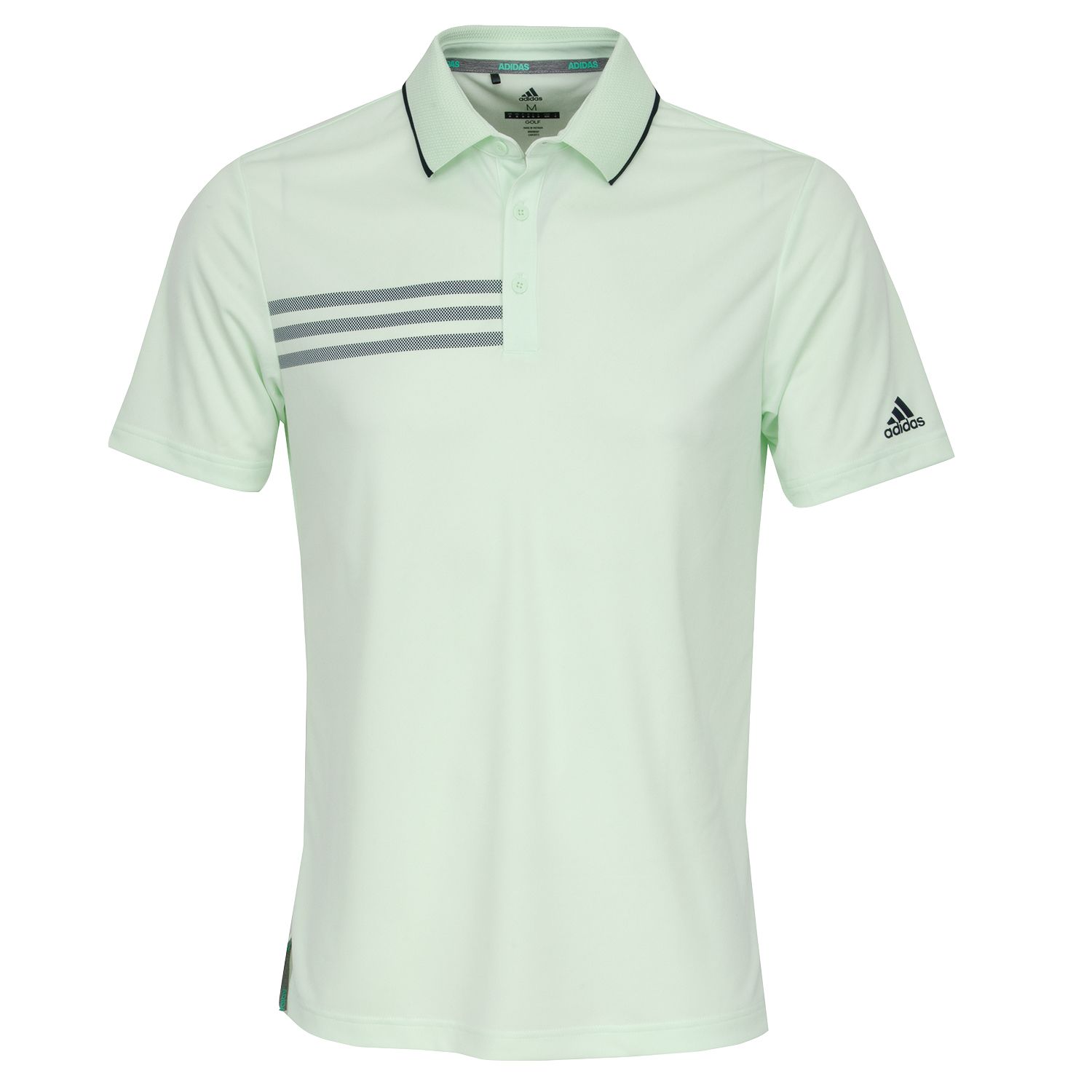 adidas 3-Stripe Mesh Collar Polo Shirt Aero Green | Scottsdale Golf