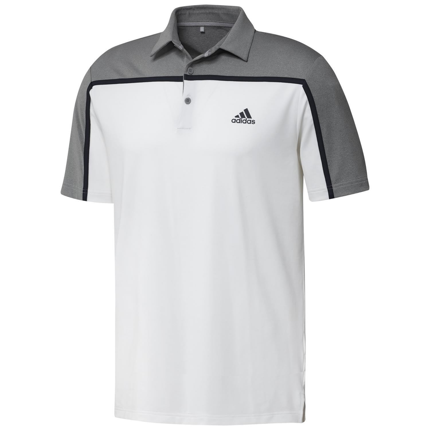 adidas Ultimate 365 3-Stripes Polo Shirt White/Grey Three Melange ...
