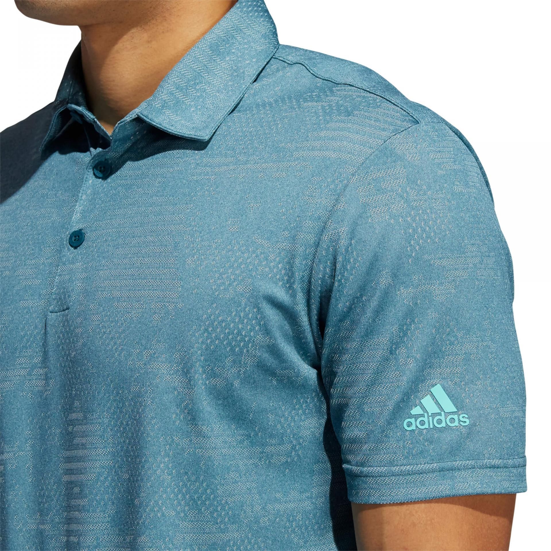 adidas Camo Golf Polo Shirt Wild Teal/Acid Mint Scottsdale Golf