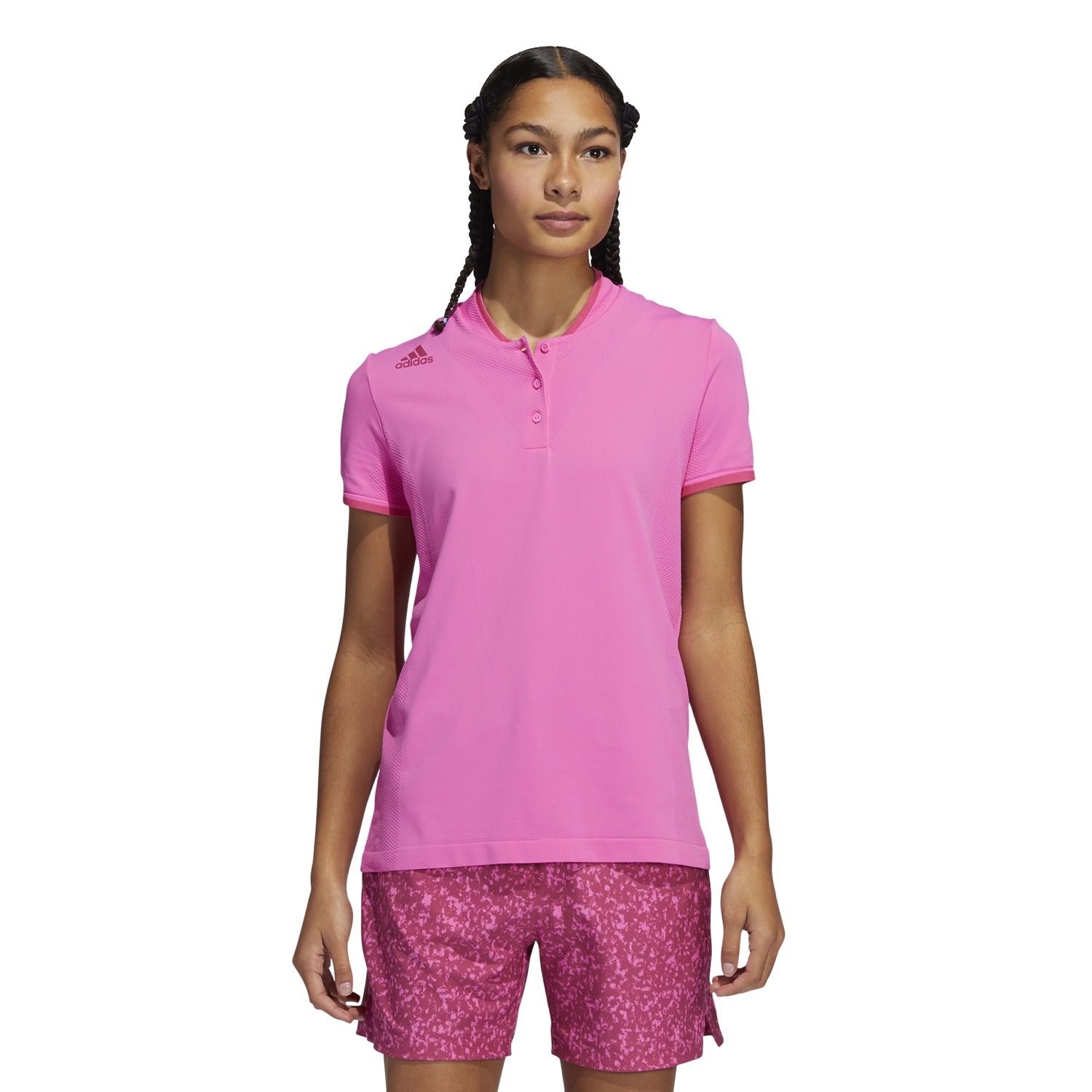 adidas Primeknit Ladies Polo Shirt Screaming Pink | Scottsdale Golf
