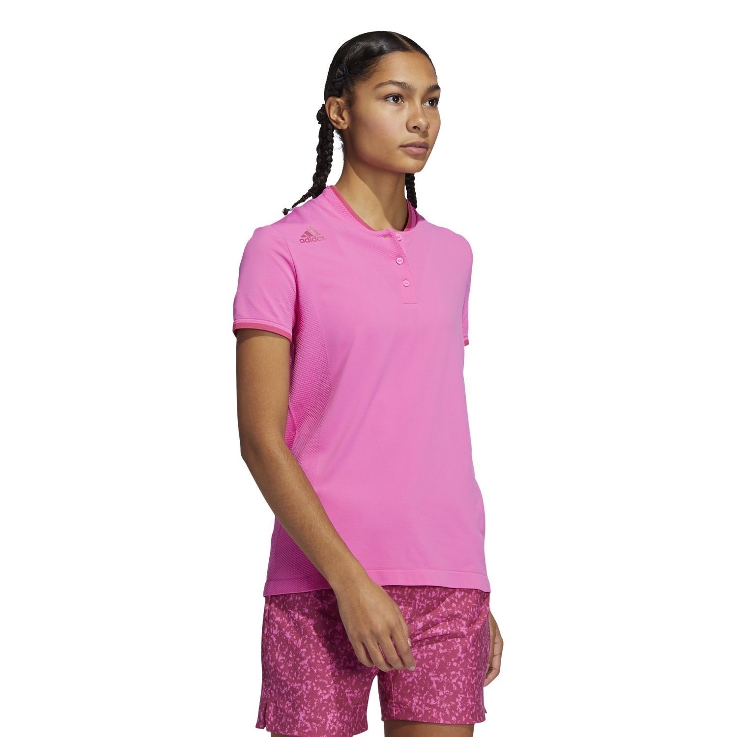 adidas Primeknit Ladies Polo Shirt Screaming Pink | Scottsdale Golf