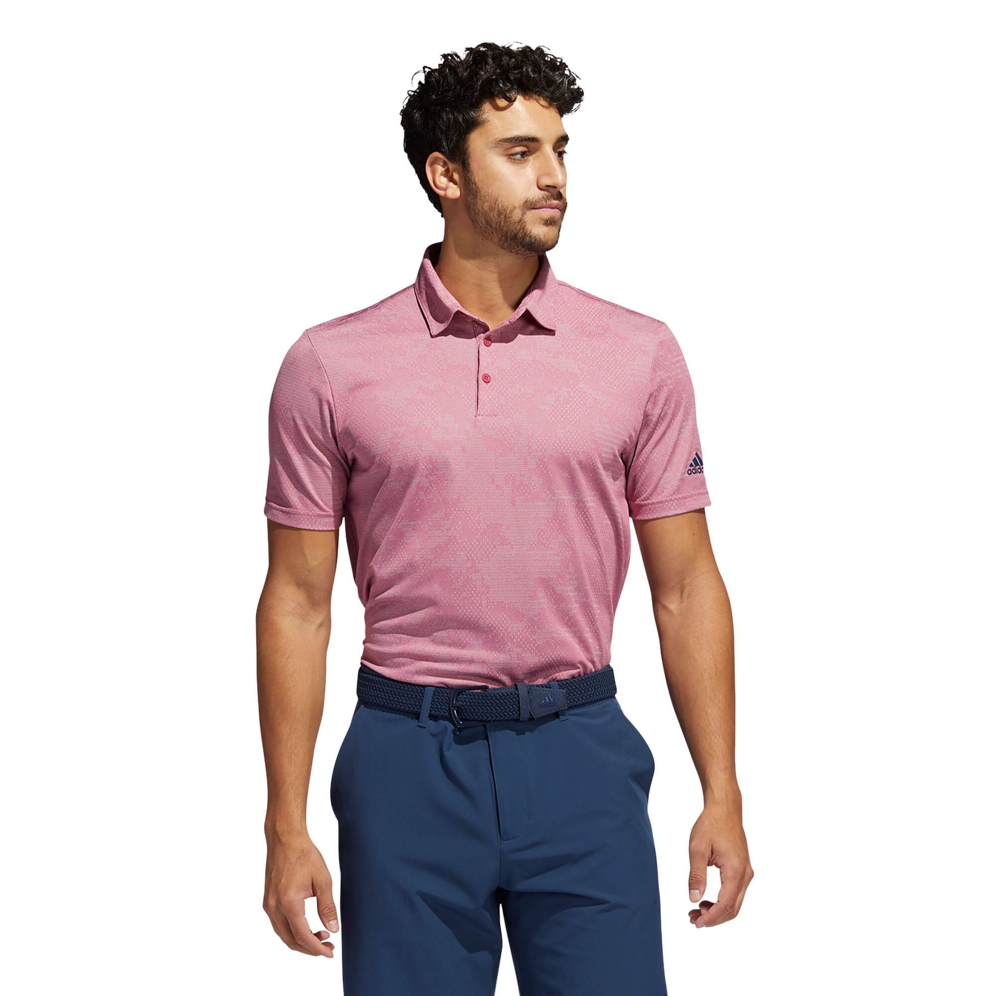 adidas Camo Golf Polo Shirt Wild Pink/Grey Two | Scottsdale Golf