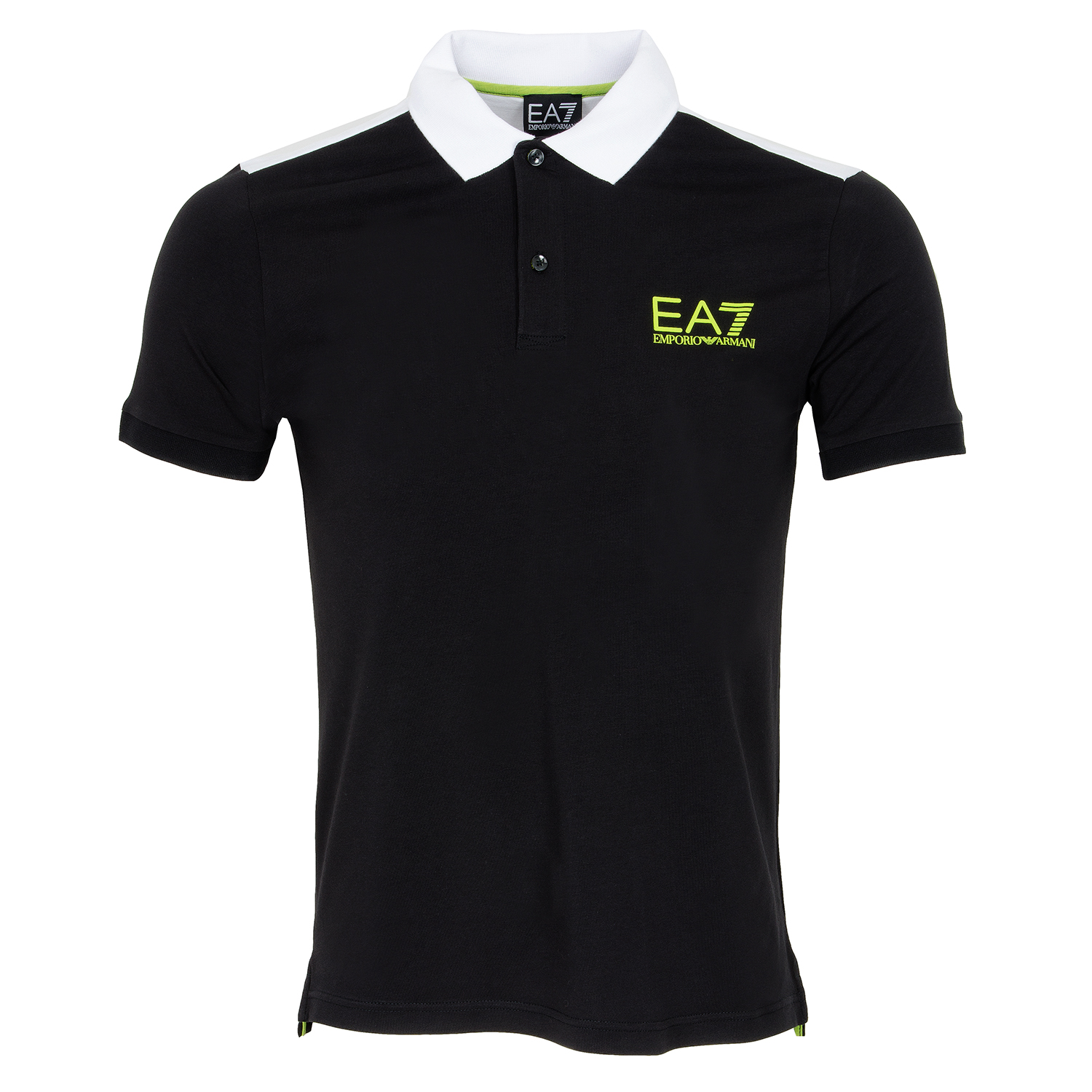 Armani EA7 Stretch Cotton Polo Shirt Black | Scottsdale Golf