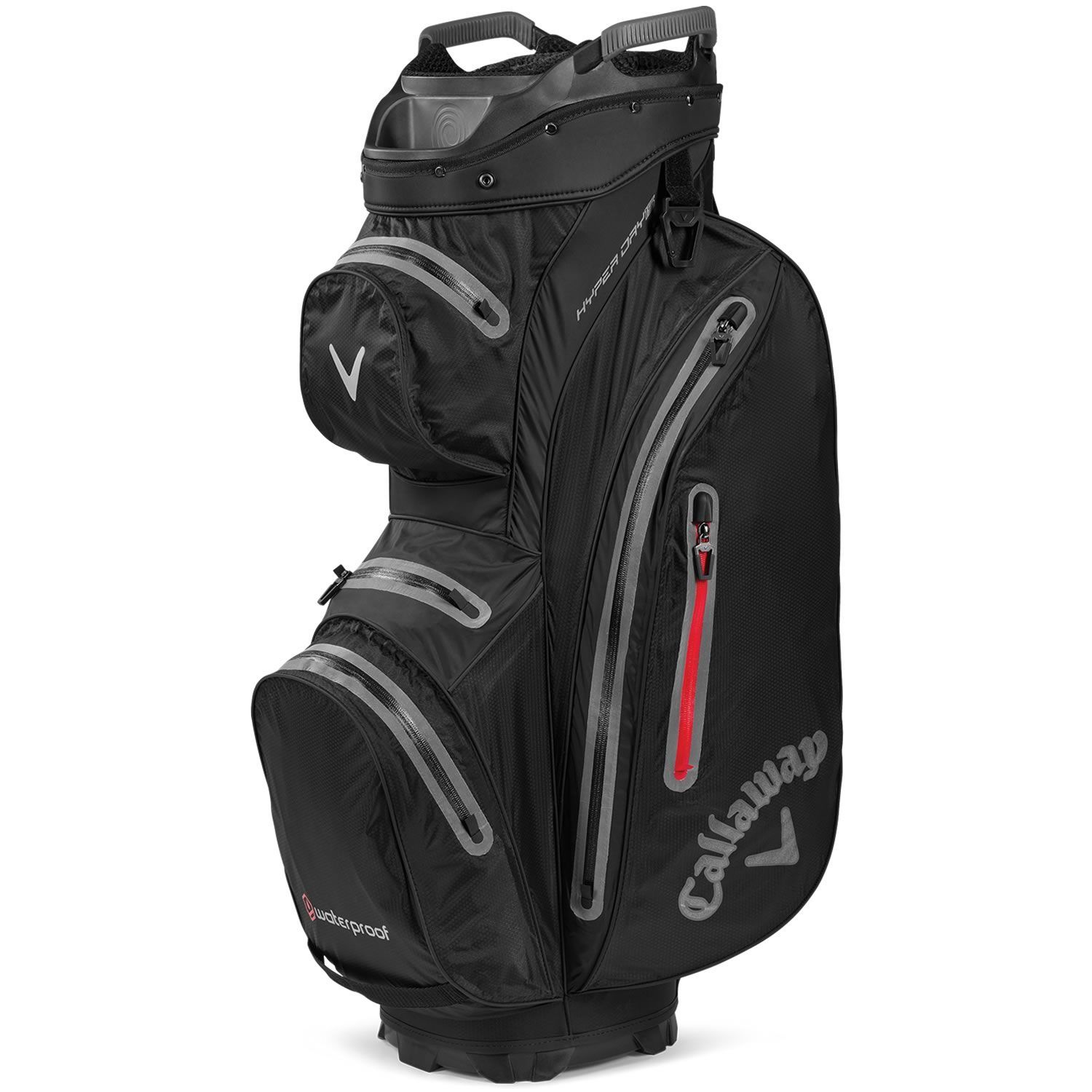 Callaway 2020 Hyper Dry 15 Waterproof Golf Cart Bag Black/Charcoal/Red