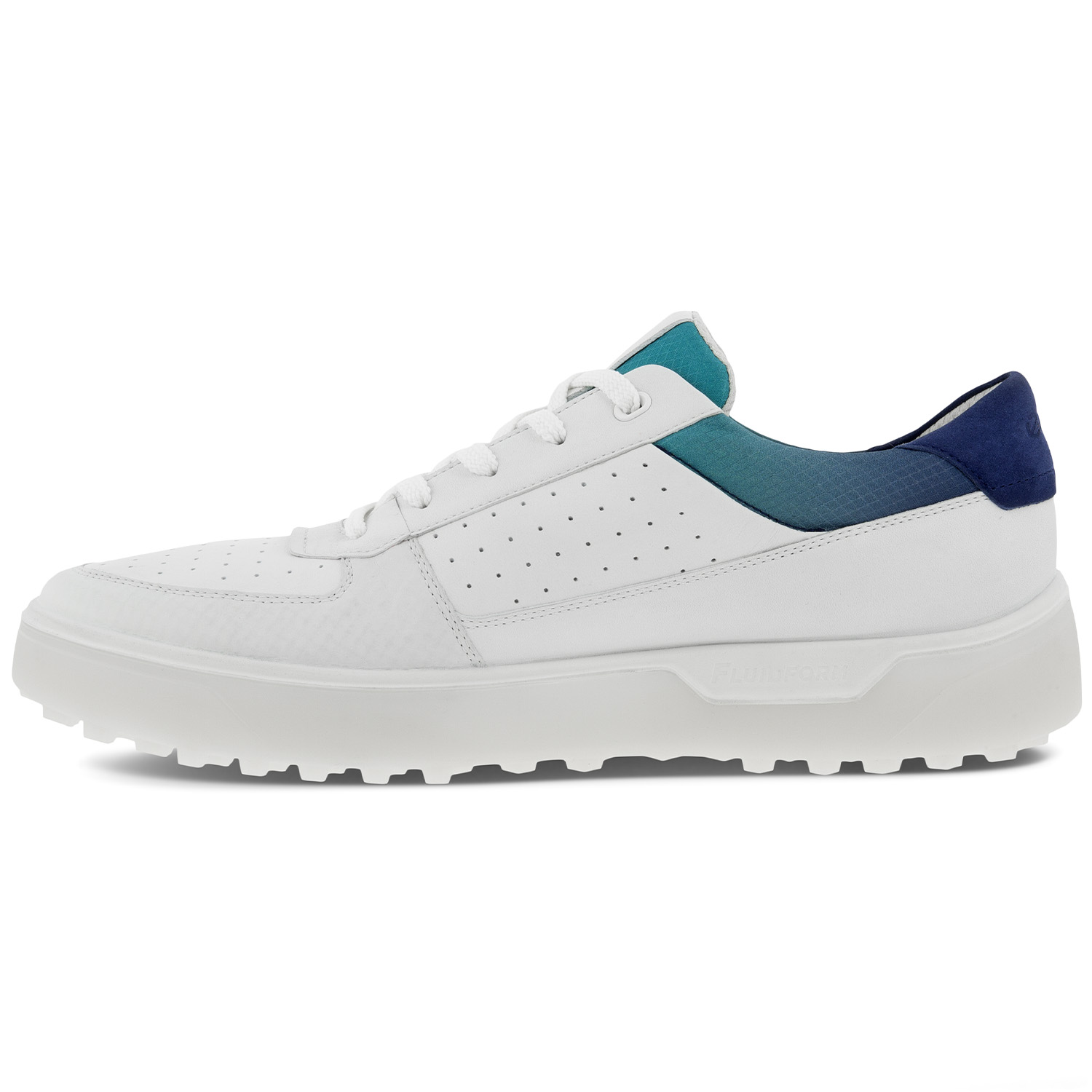 ECCO Tray Golf Shoes White/Blue Depths/Caribbean | Scottsdale Golf