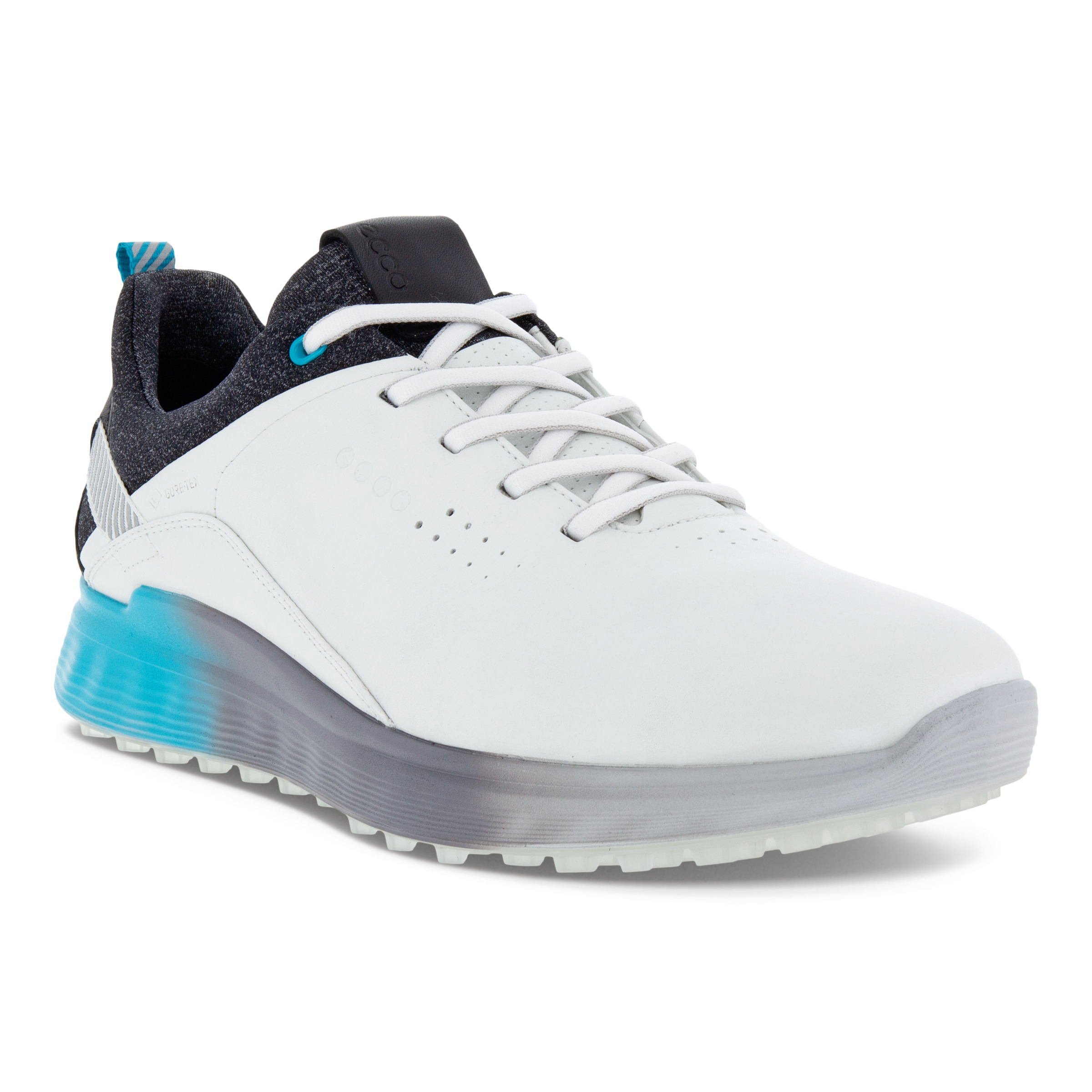 ECCO S-Three Gore-Tex Golf Shoes White/Caribbean | Scottsdale Golf