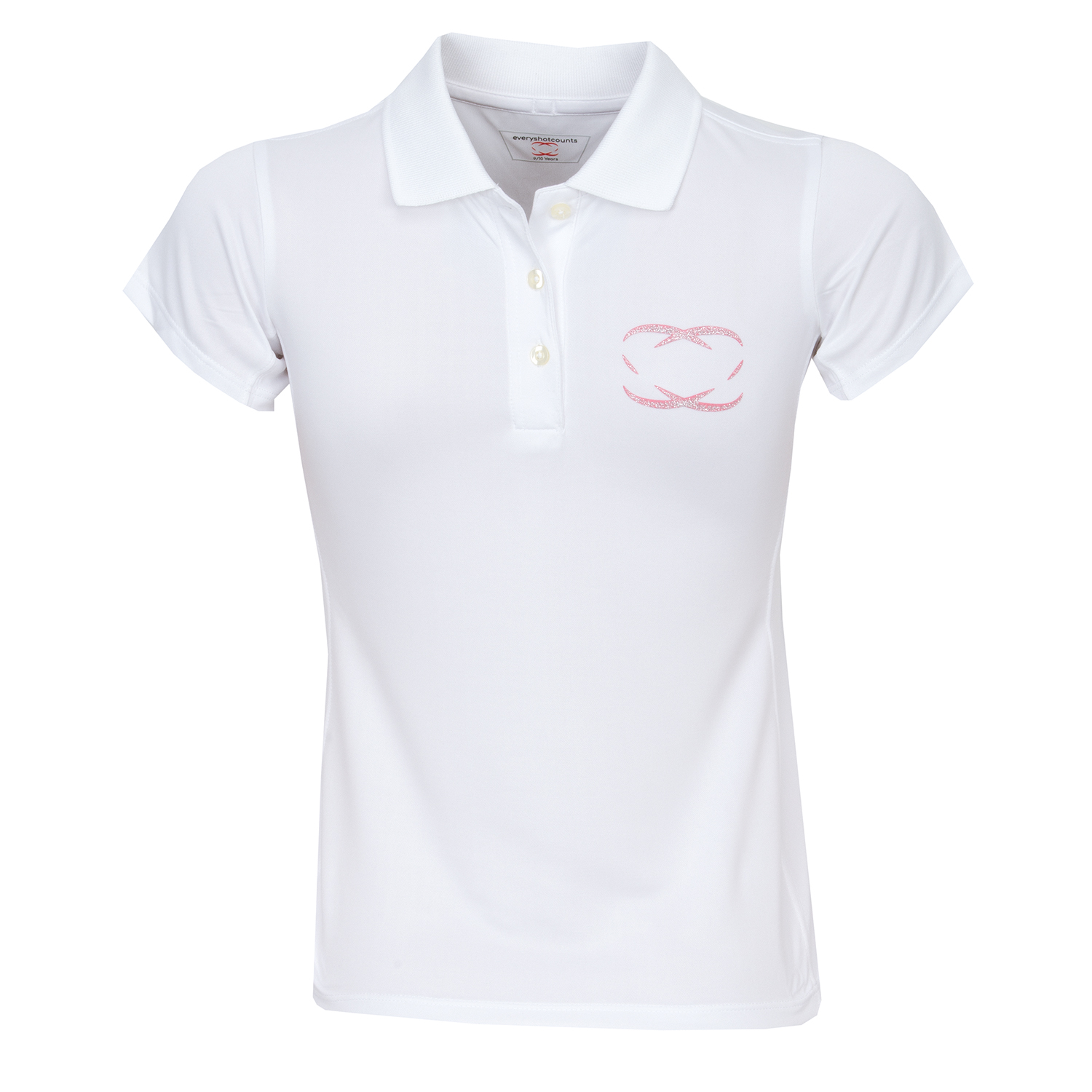 Every Shot Counts Girls Junior Polo Shirt Lytham White | Scottsdale Golf