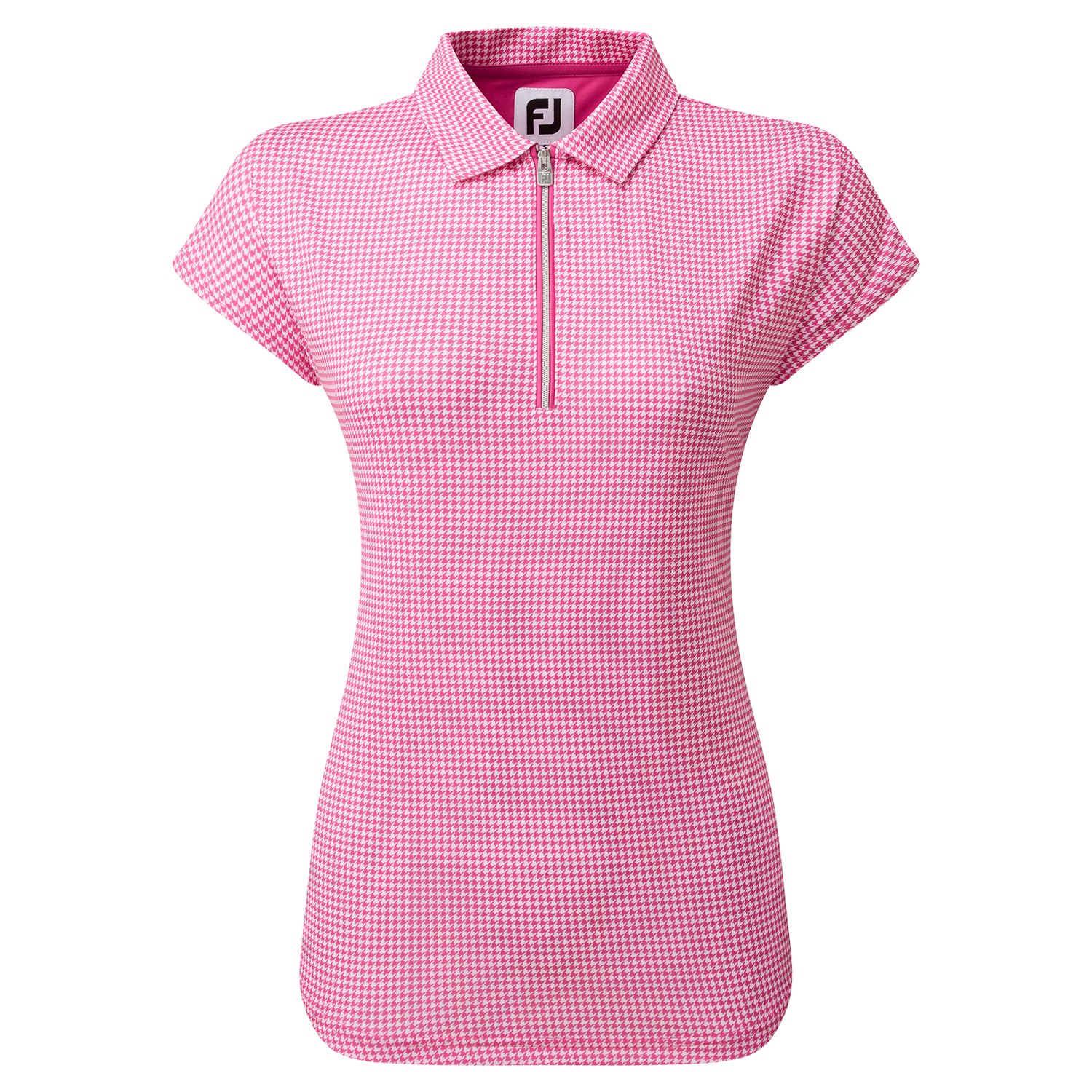 FootJoy Houndstooth Print Cap Sleeve Ladies Golf Polo Shirt