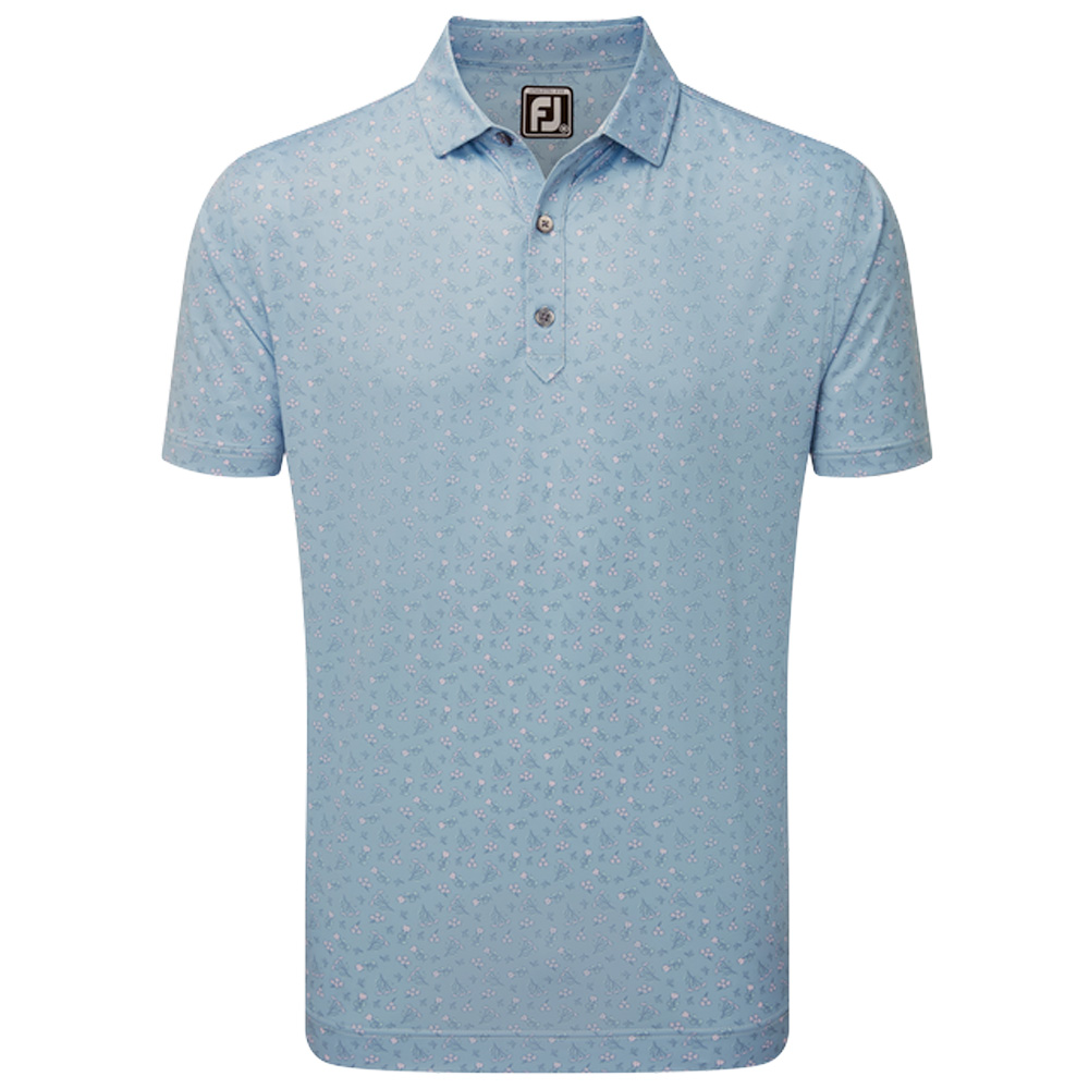 FootJoy Mini Floral Print Golf Polo Shirt
