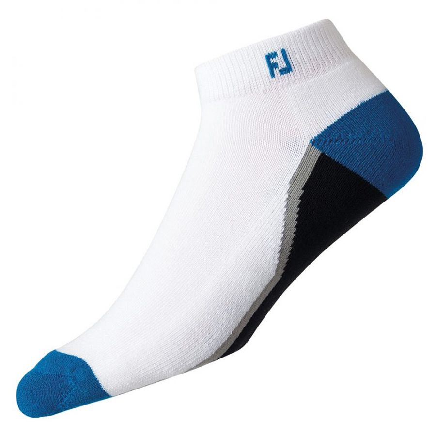 FootJoy ProDry Fashion Ankle/Sport Socks White/Blue | Scottsdale Golf