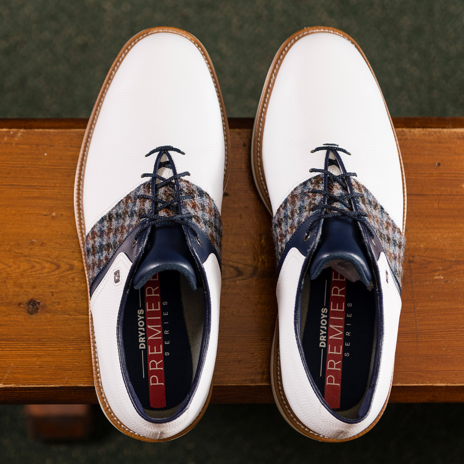FootJoy Packard Harris Tweed II Golf Shoes 54334 White/Tweed Limited