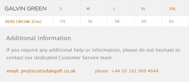 Galvin Green Size Chart Uk