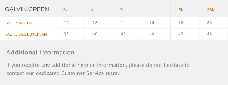 Galvin Green Size Chart Uk
