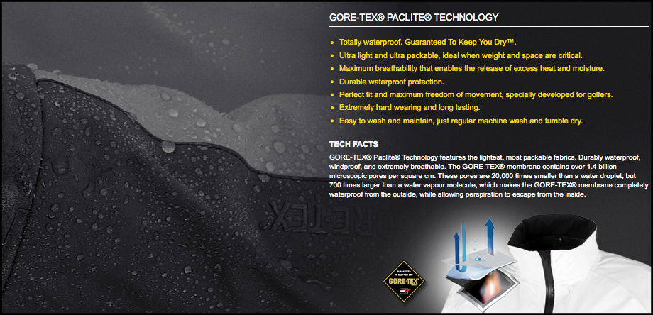 Galvin Green Gore-Tex Paclite Technology
