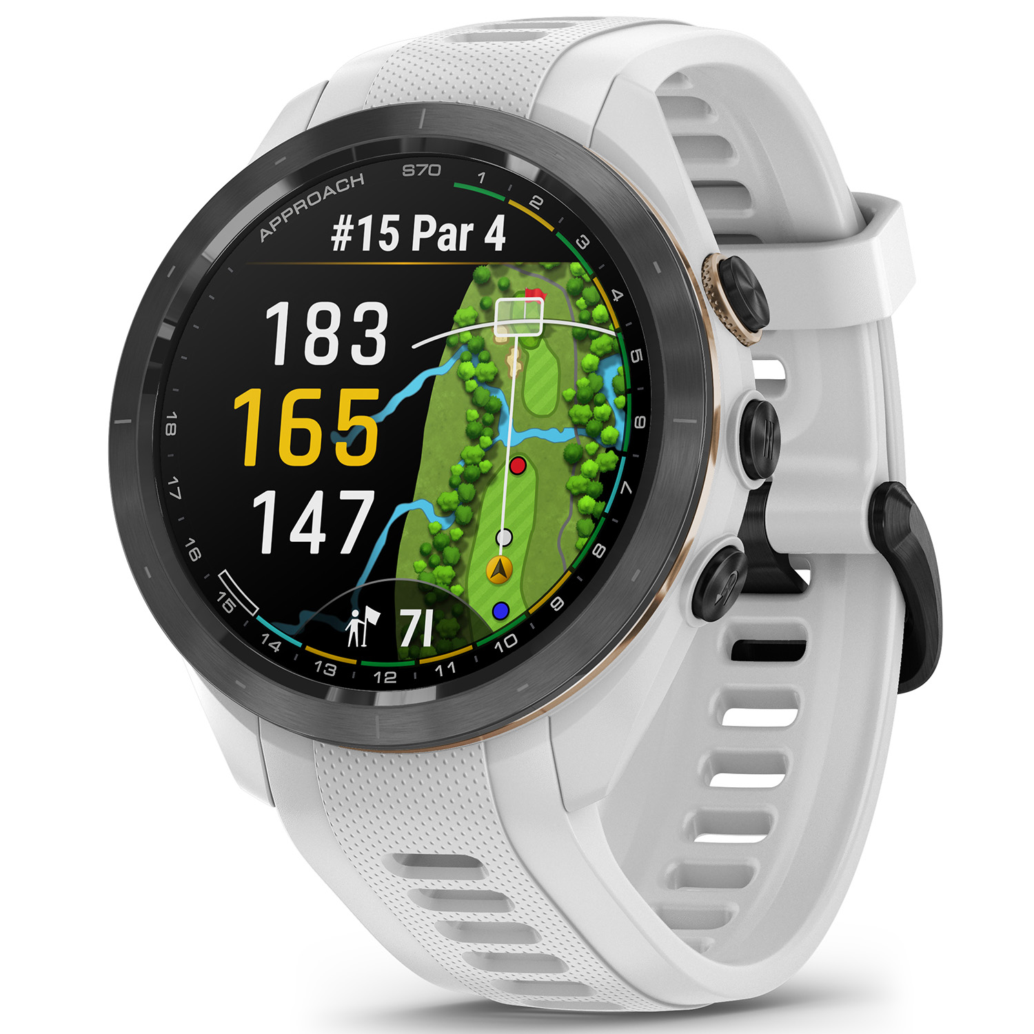 Garmin Approach S70 GPS Golf Watch 42mm Case - Black Ceramic Bezel with