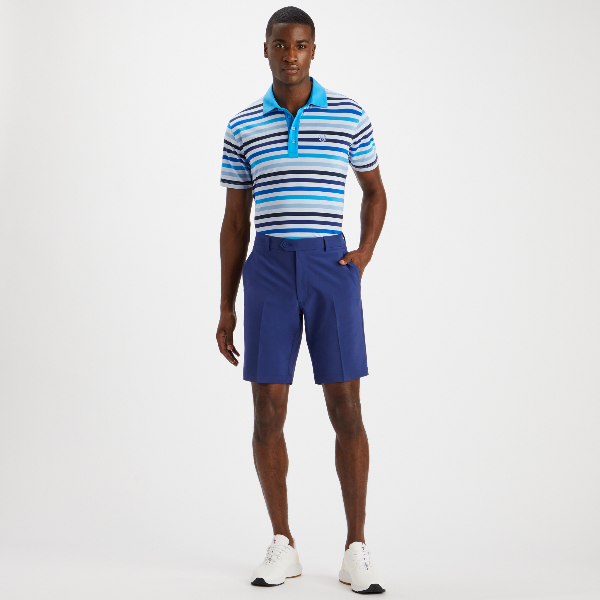 G/FORE Stripe Polo Shirt Ice Blue | Scottsdale Golf