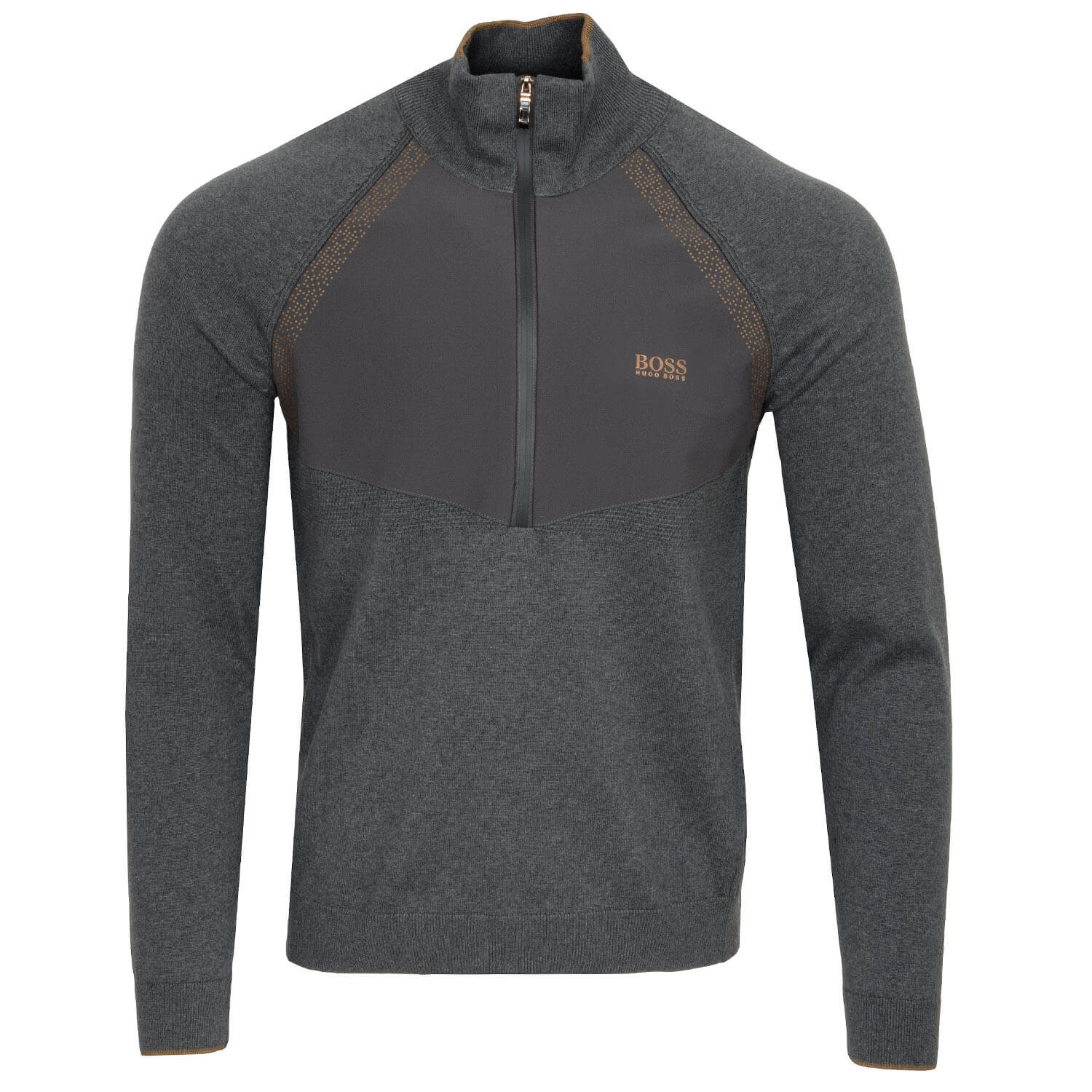 HUGO BOSS Zaxel Zip Neck Sweater Medium Grey | Scottsdale Golf