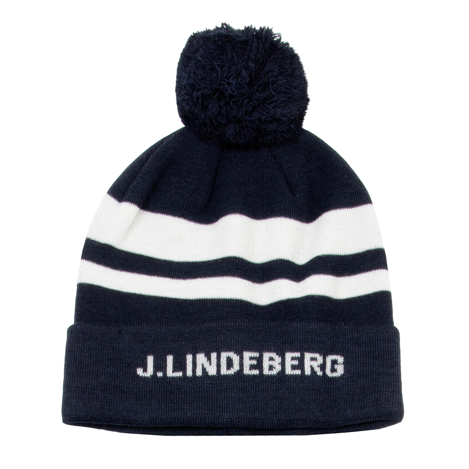 J Lindeberg Stripe Ball Beanie Hat Jl Navy Scottsdale Golf J Lindeberg Stripe Ball Beanie Hat Jl Navy Scottsdale Golf
